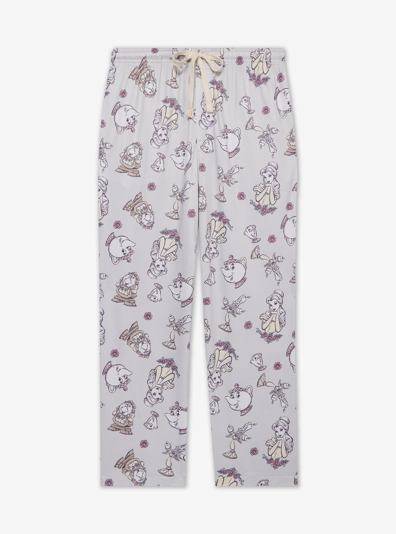 Disney Beauty and the Beast Belle & Friends Allover Print Plus Size Sleep Pants - BoxLunch Exclusive, , hi-res