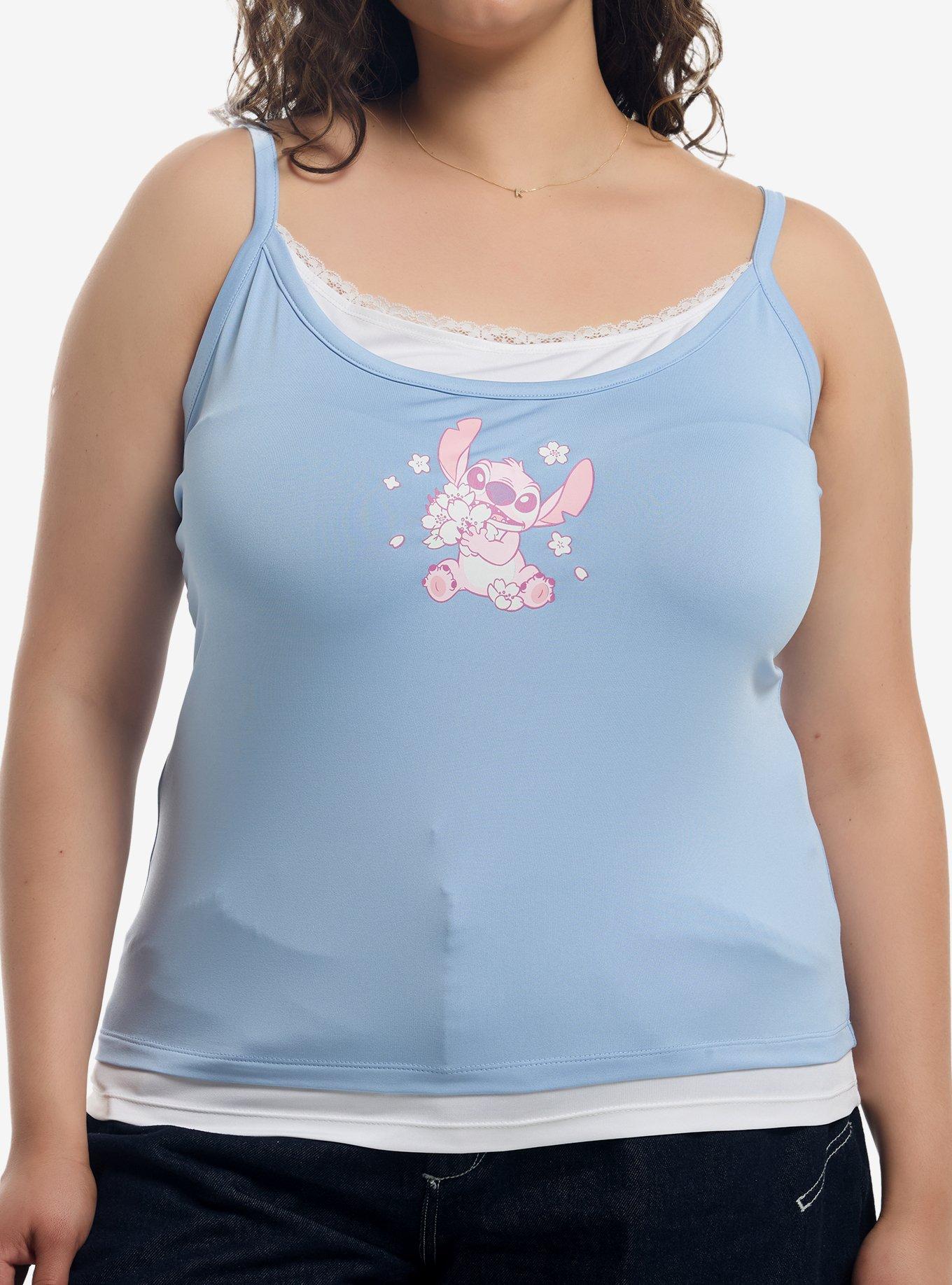 Her Universe Disney Stitch Cherry Blossom Girls Layered Cami Plus Size, , hi-res