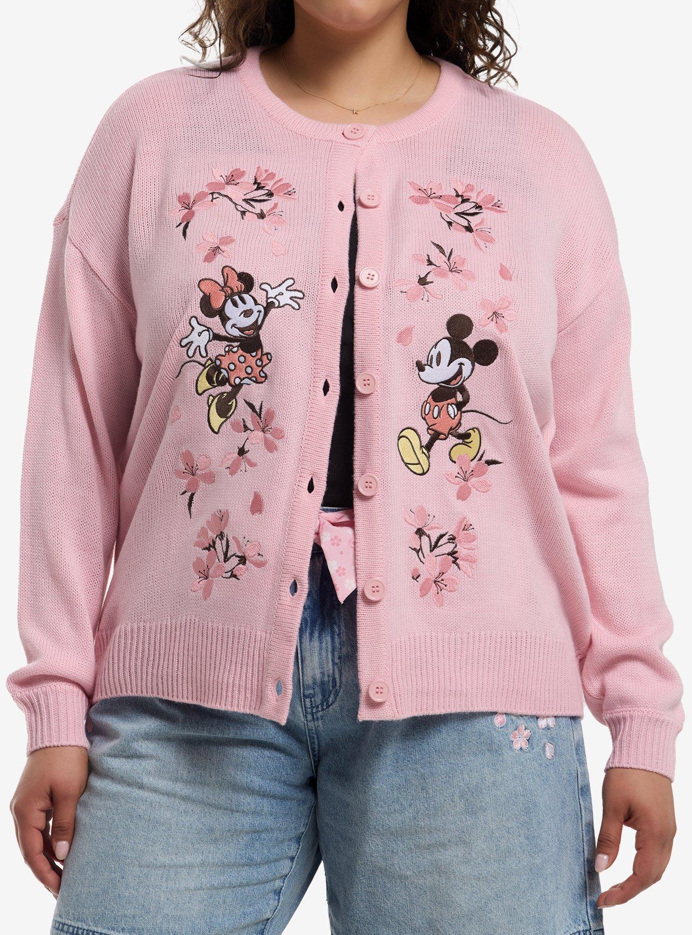 Her Universe Disney Mickey Mouse & Minnie Mouse Cherry Blossom Cardigan Plus Size, , hi-res