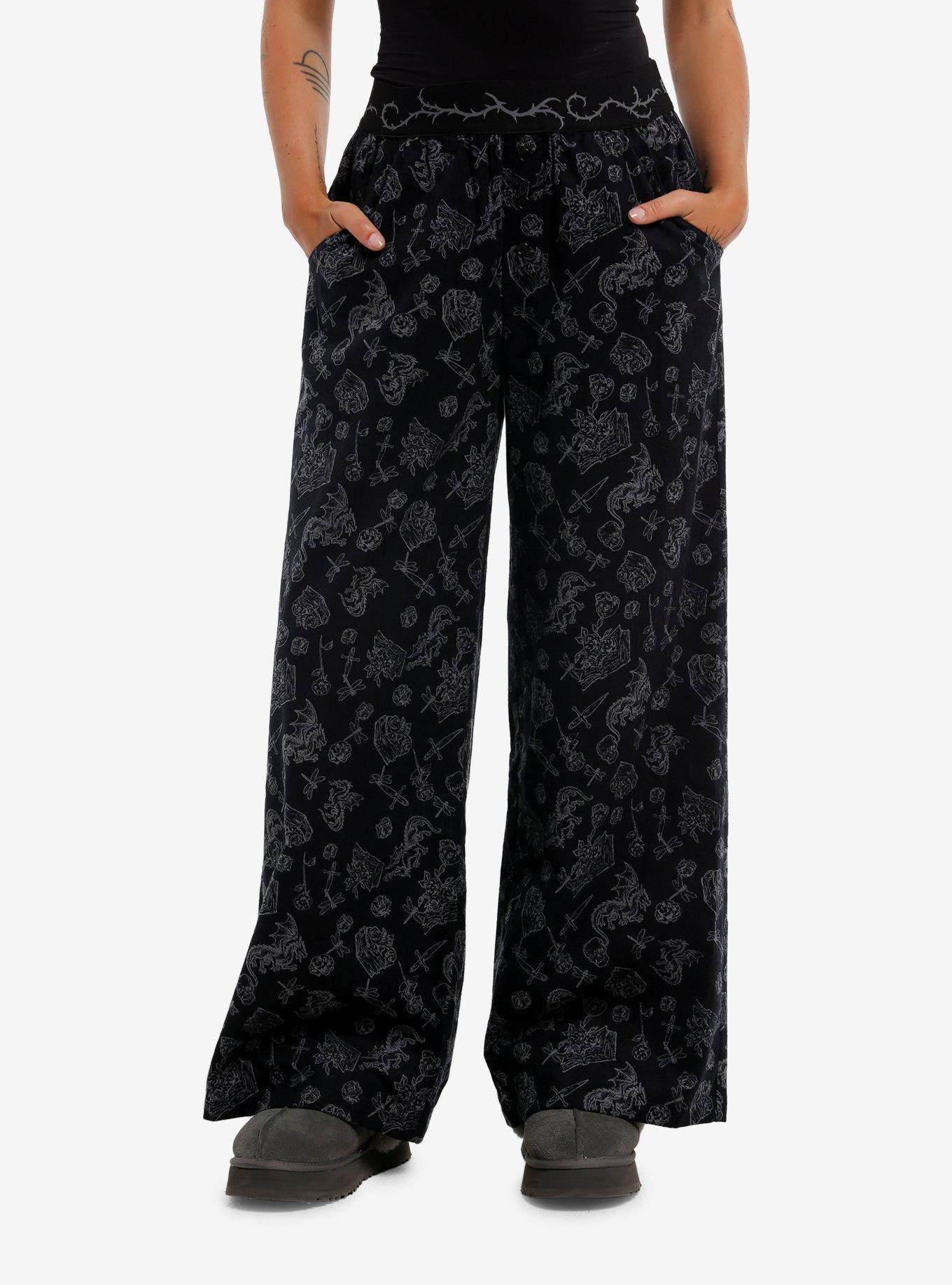 Thorn & Fable Dragon & Dagger Girls Wide Leg Lounge Pants | Hot Topic