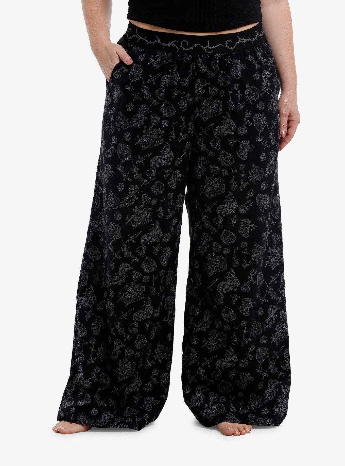 Thorn & Fable Dragon & Dagger Girls Wide Leg Lounge Pants Plus Size, , hi-res