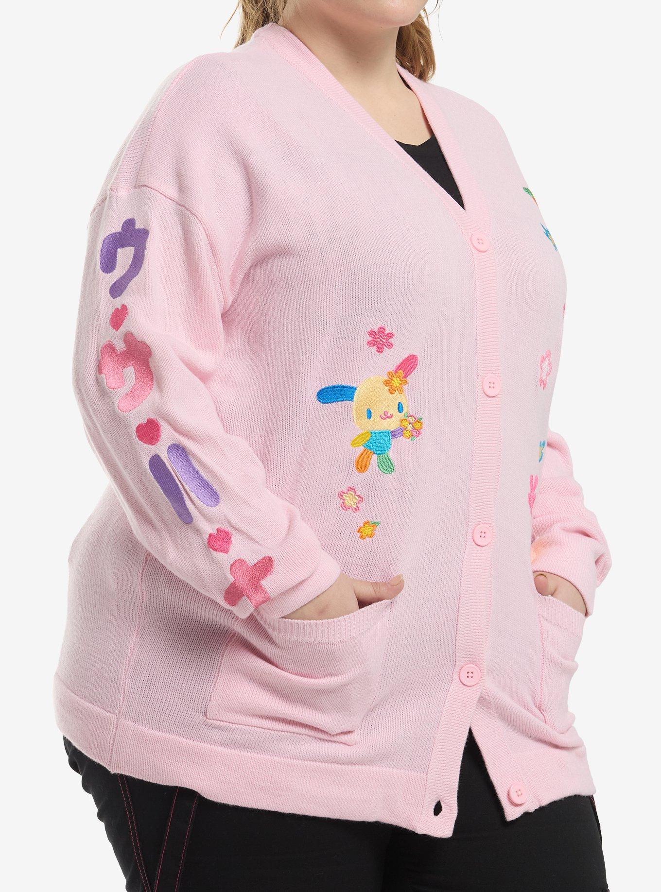 U*SA*HA*NA Pink Flower Girls Cardigan Plus Size, , hi-res