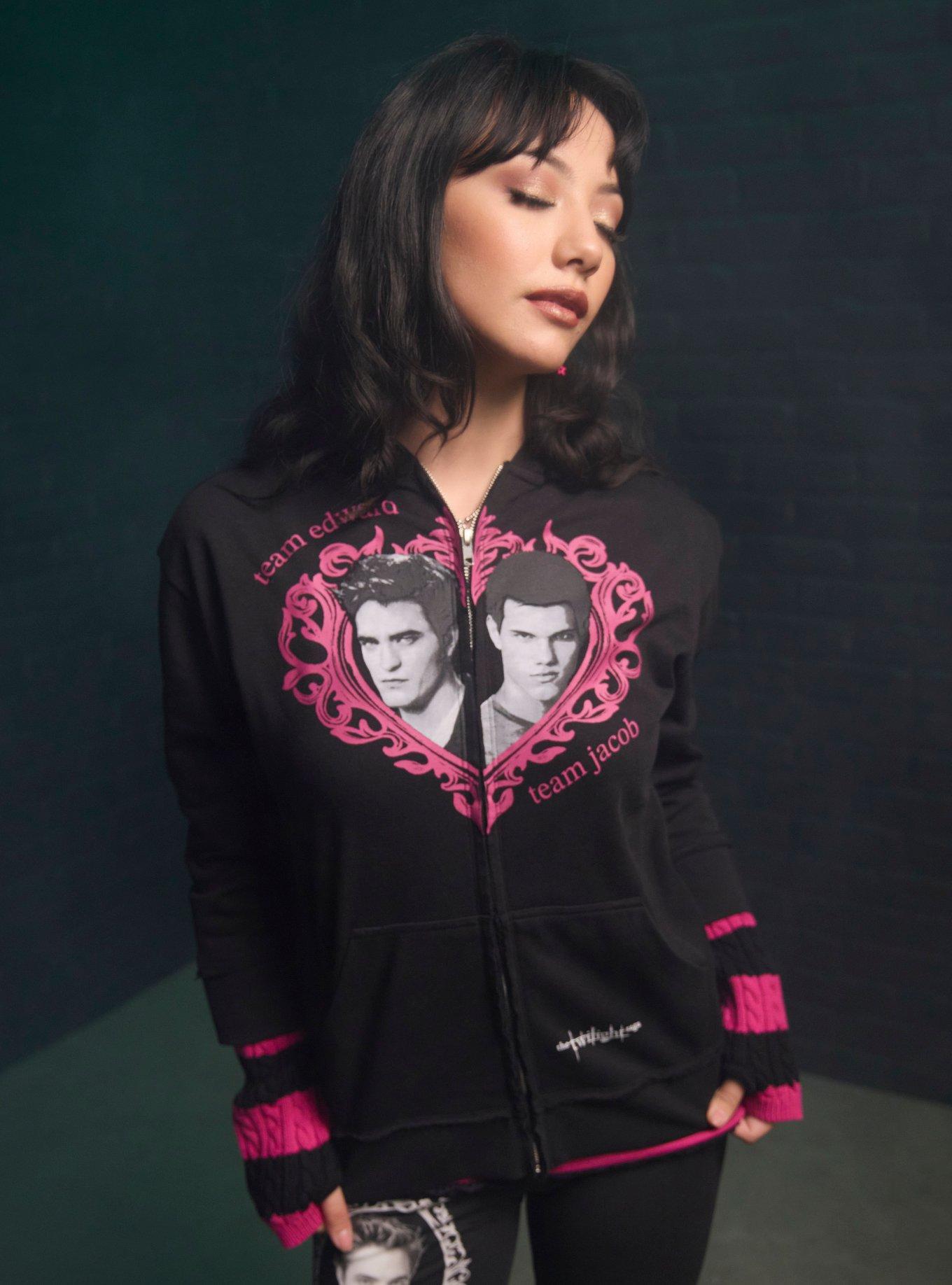 The Twilight Saga Hearts Arm Warmer Girls Twofer Hoodie, , hi-res