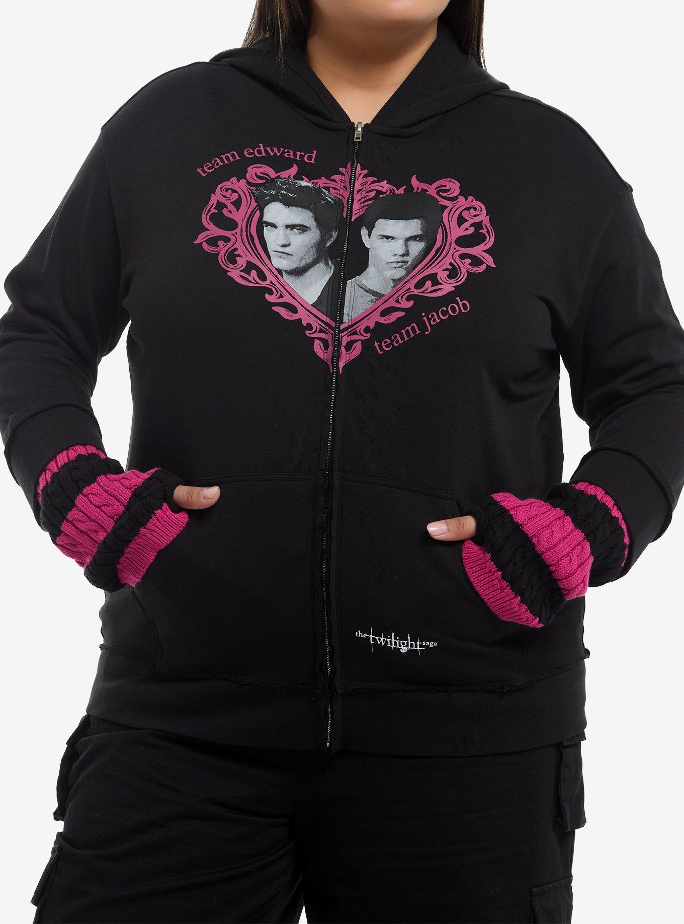 The Twilight Saga Hearts Arm Warmer Girls Twofer Hoodie Plus Size, , hi-res