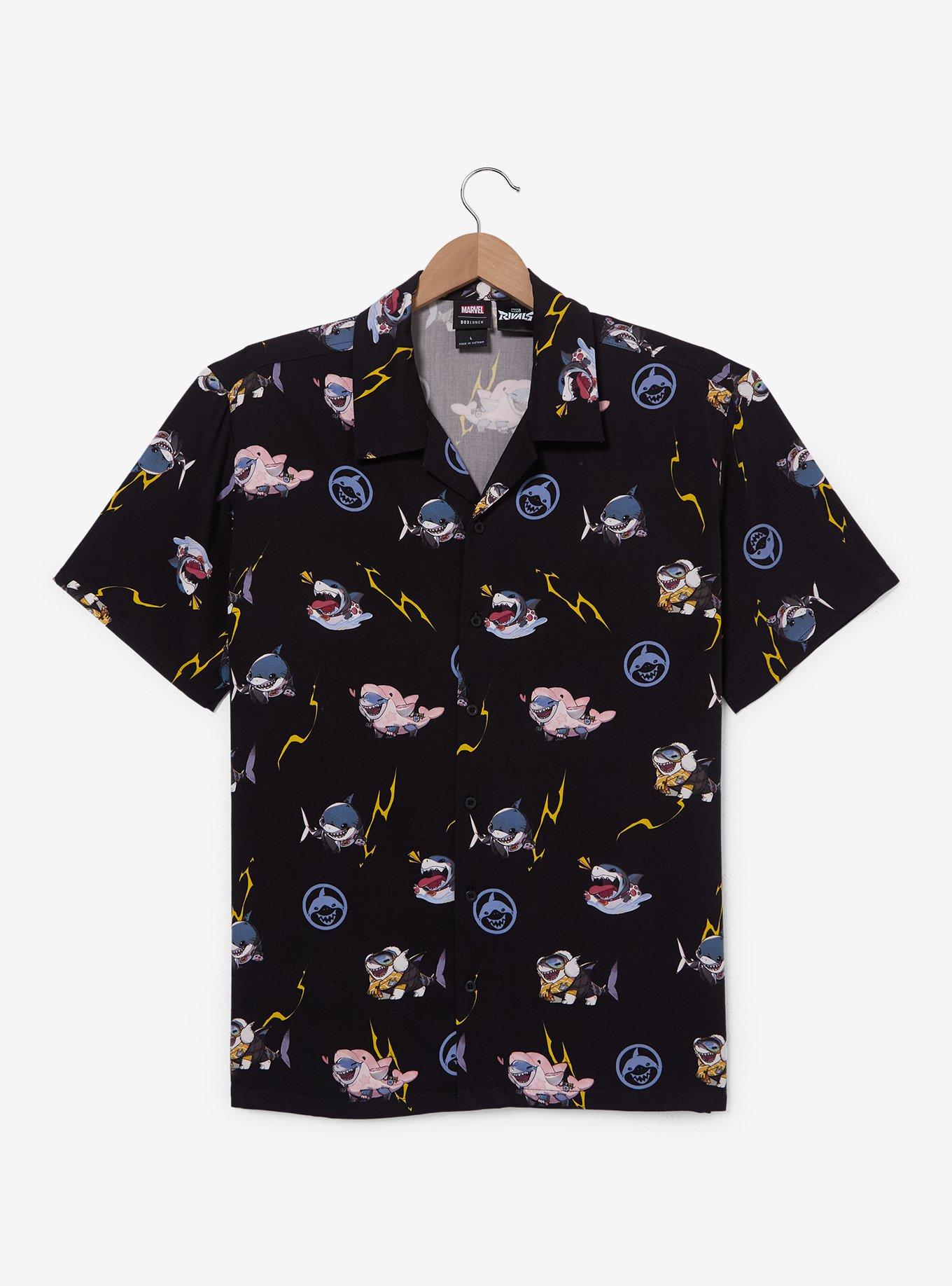 Marvel Rivals Jeff the Land Shark Allover Print Woven Button-Up - BoxLunch Exclusive, , hi-res