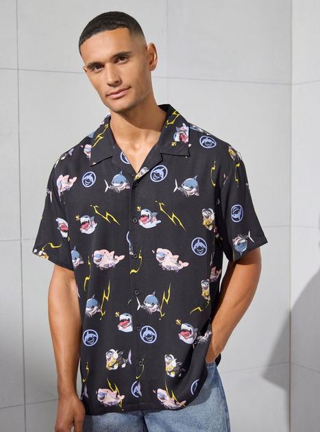 Marvel Rivals Jeff the Land Shark Allover Print Woven Button-Up ...