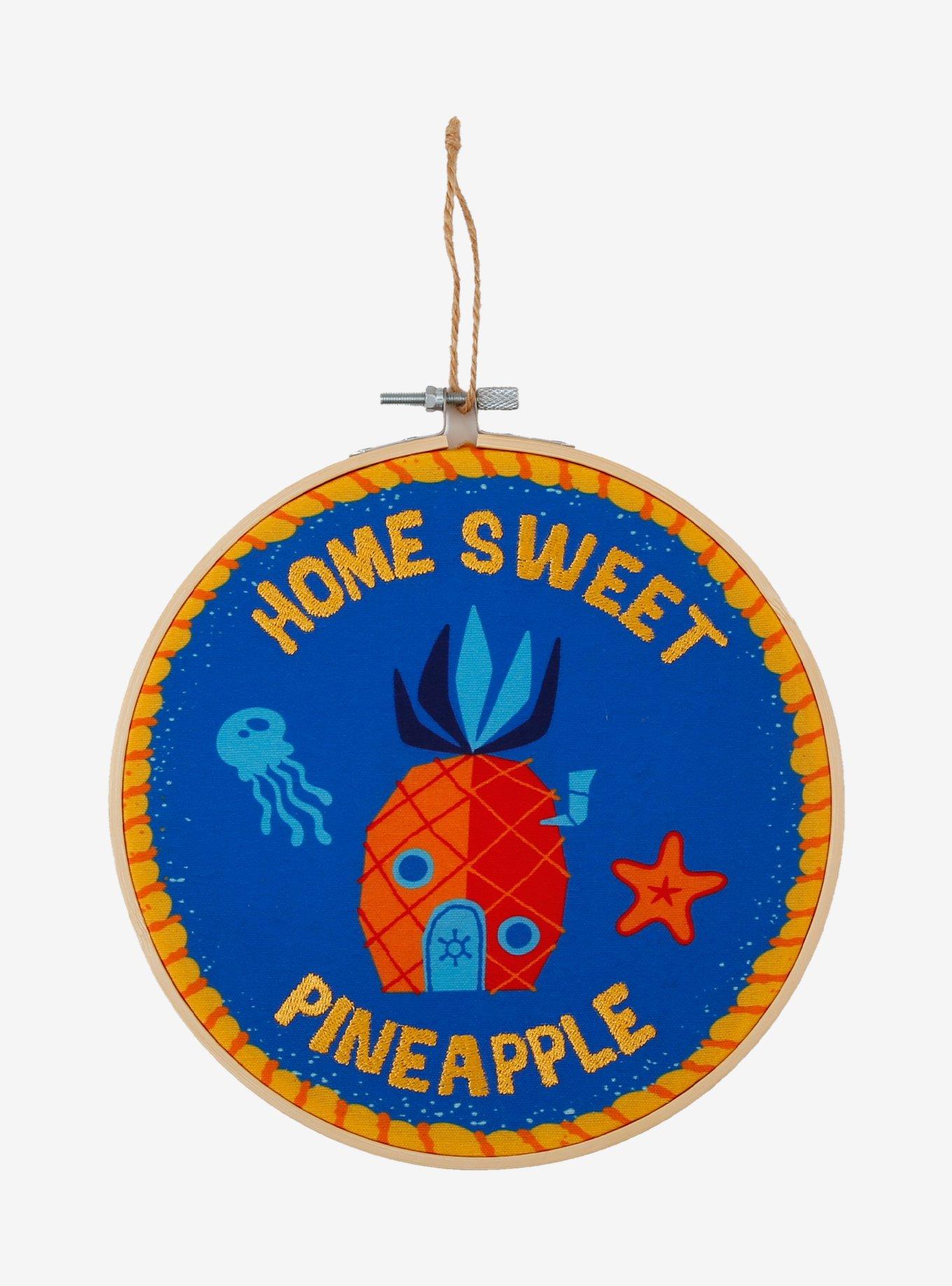 SpongeBob SquarePants Home Sweet Pineapple Embroidered Wall Art Hot Topic Exclusive, , hi-res