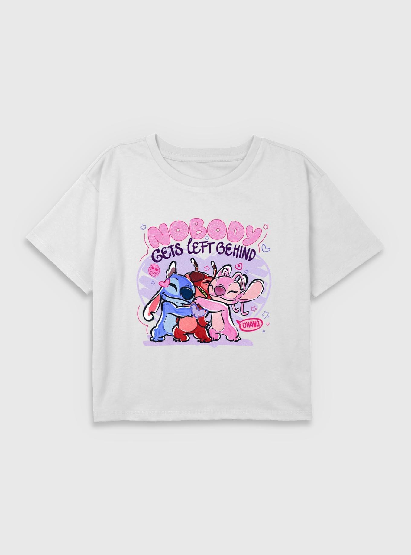 Disney Lilo & Stitch Nobody Gets Left Behind Youth Girls Boxy Crop T-Shirt, , hi-res