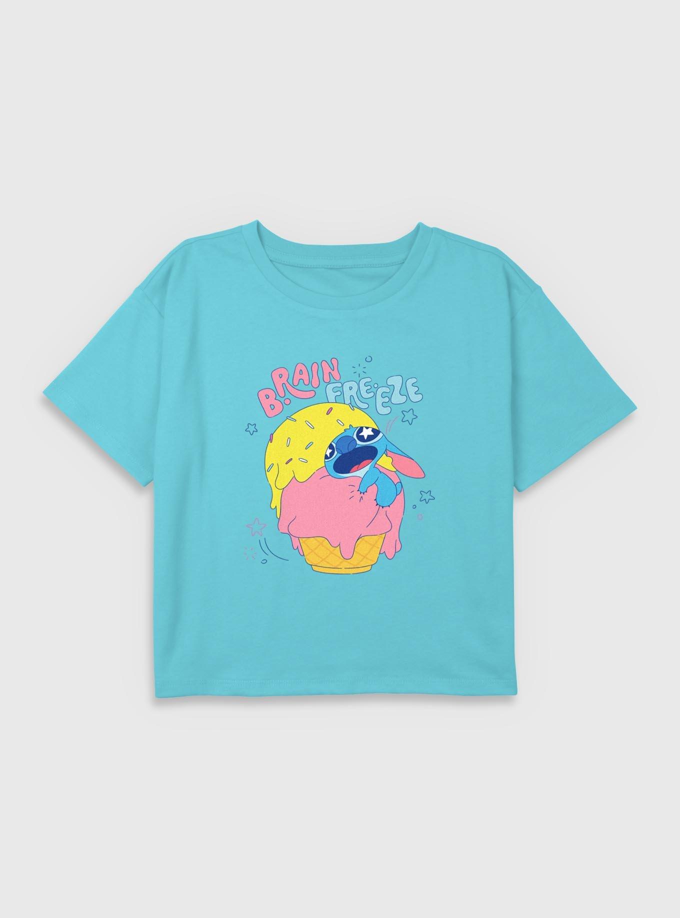 Disney Lilo & Stitch Brain Freeze Stitch Youth Girls Boxy Crop T-Shirt, , hi-res