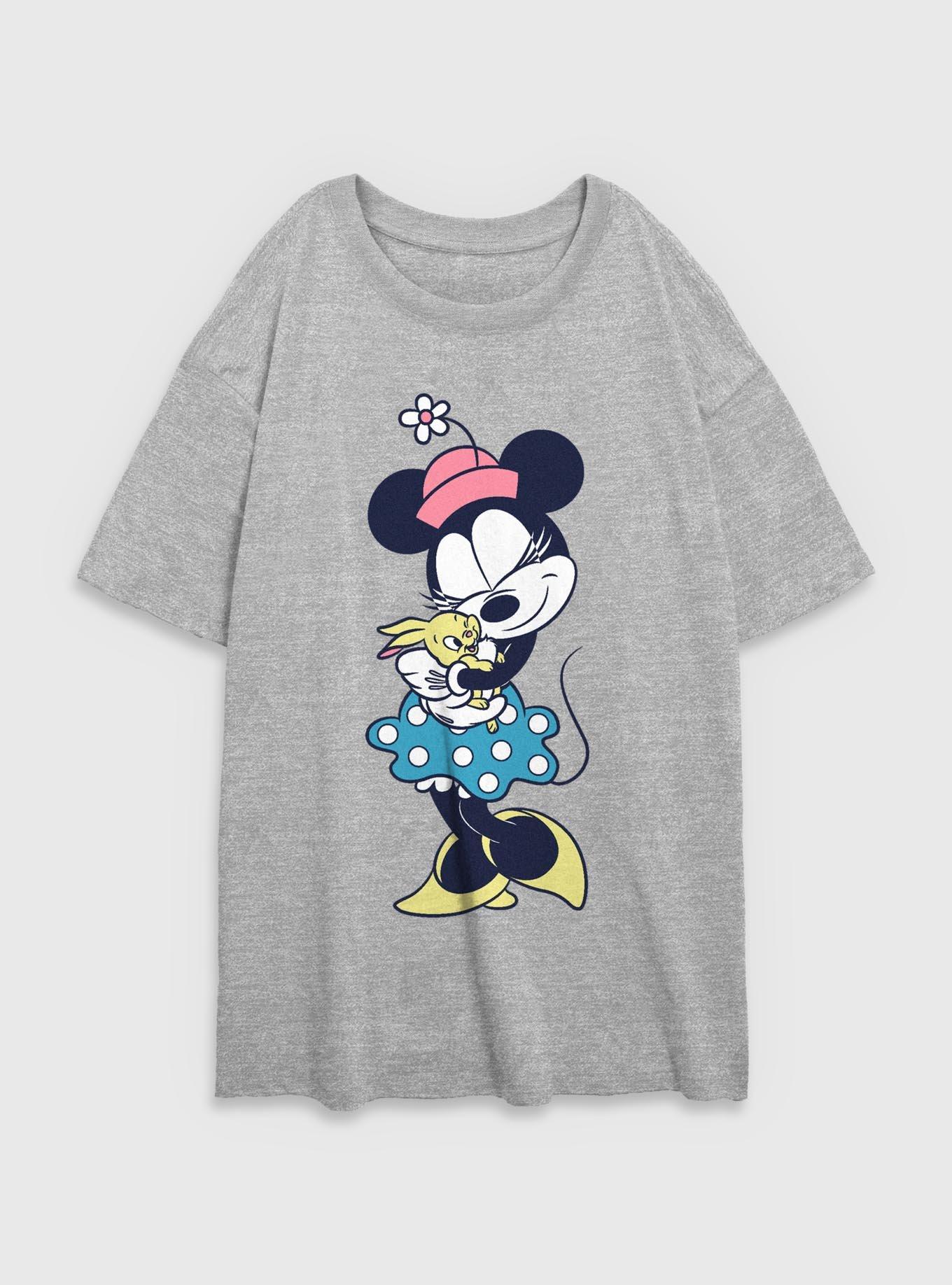 Disney Minnie Mouse Minnie And Bunny Womens Oversized T-Shirt, , hi-res