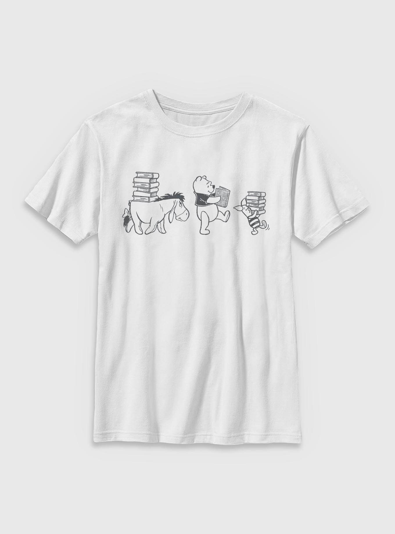 Disney Winnie The Pooh Carrying Books Youth T-Shirt, , hi-res