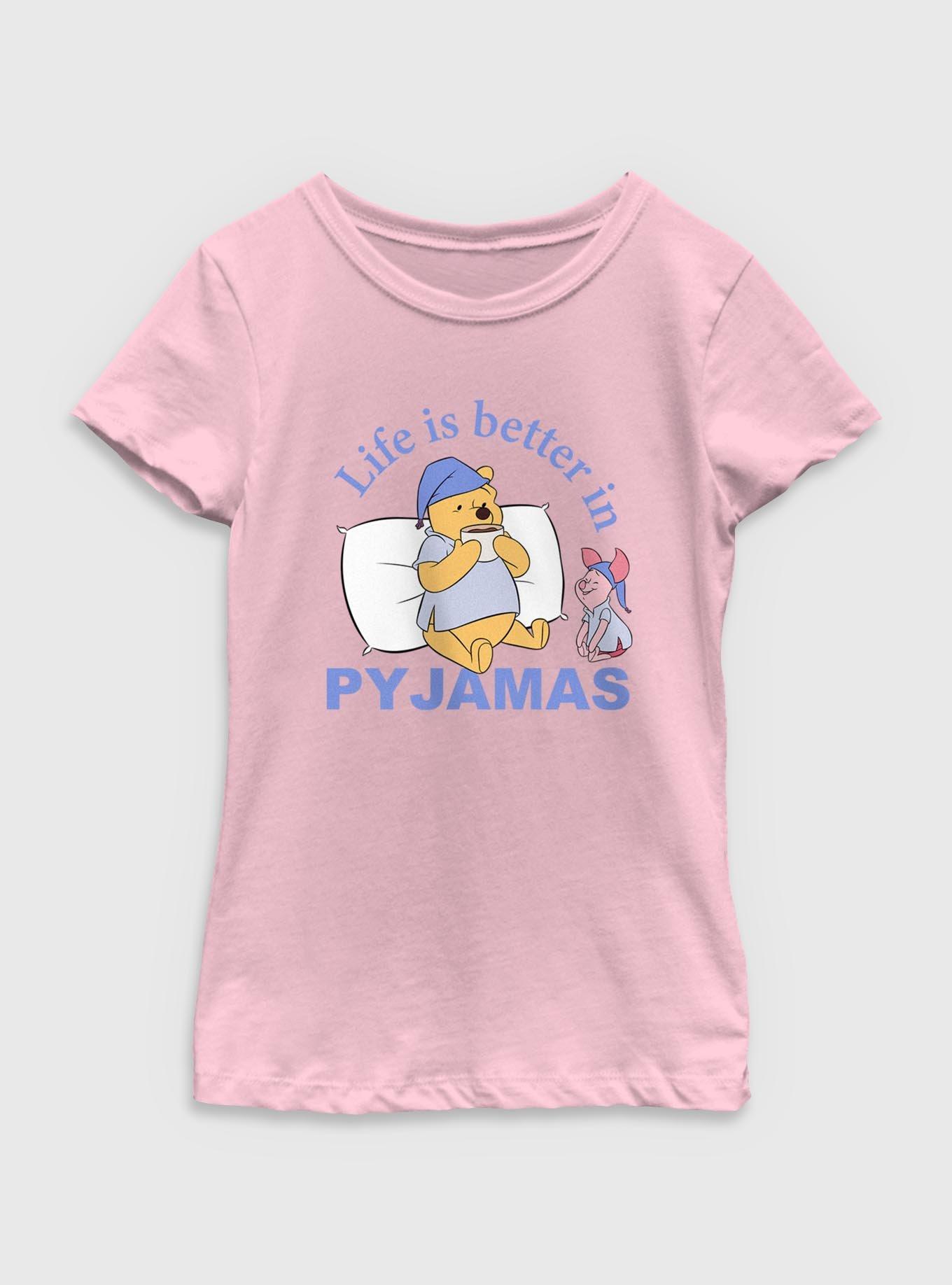 Disney Winnie The Pooh Life Is Better In Pyjamas Youth Girls T-Shirt, , hi-res