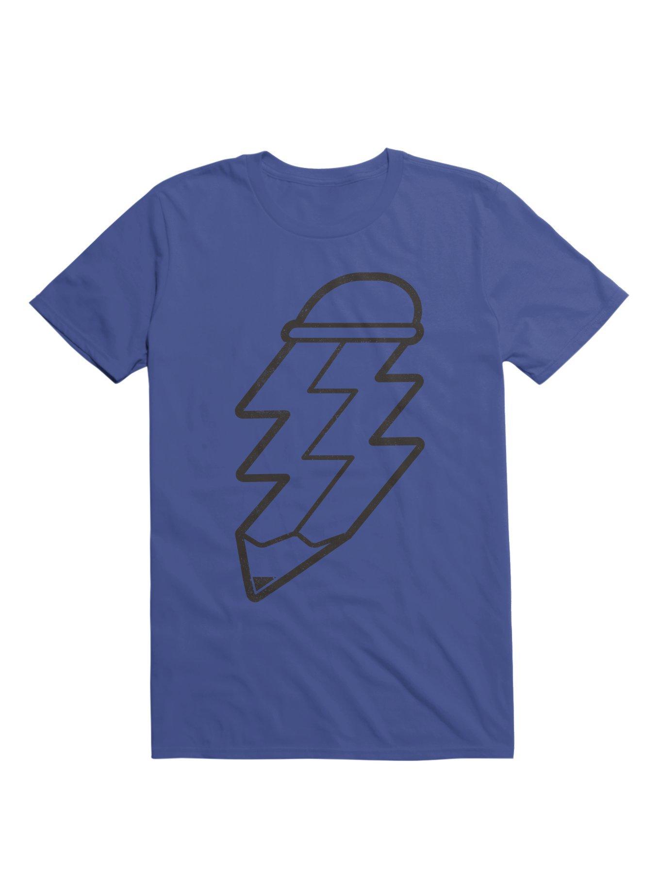 Inspiration Strikes Lightning Pencil Outline T-Shirt, , hi-res