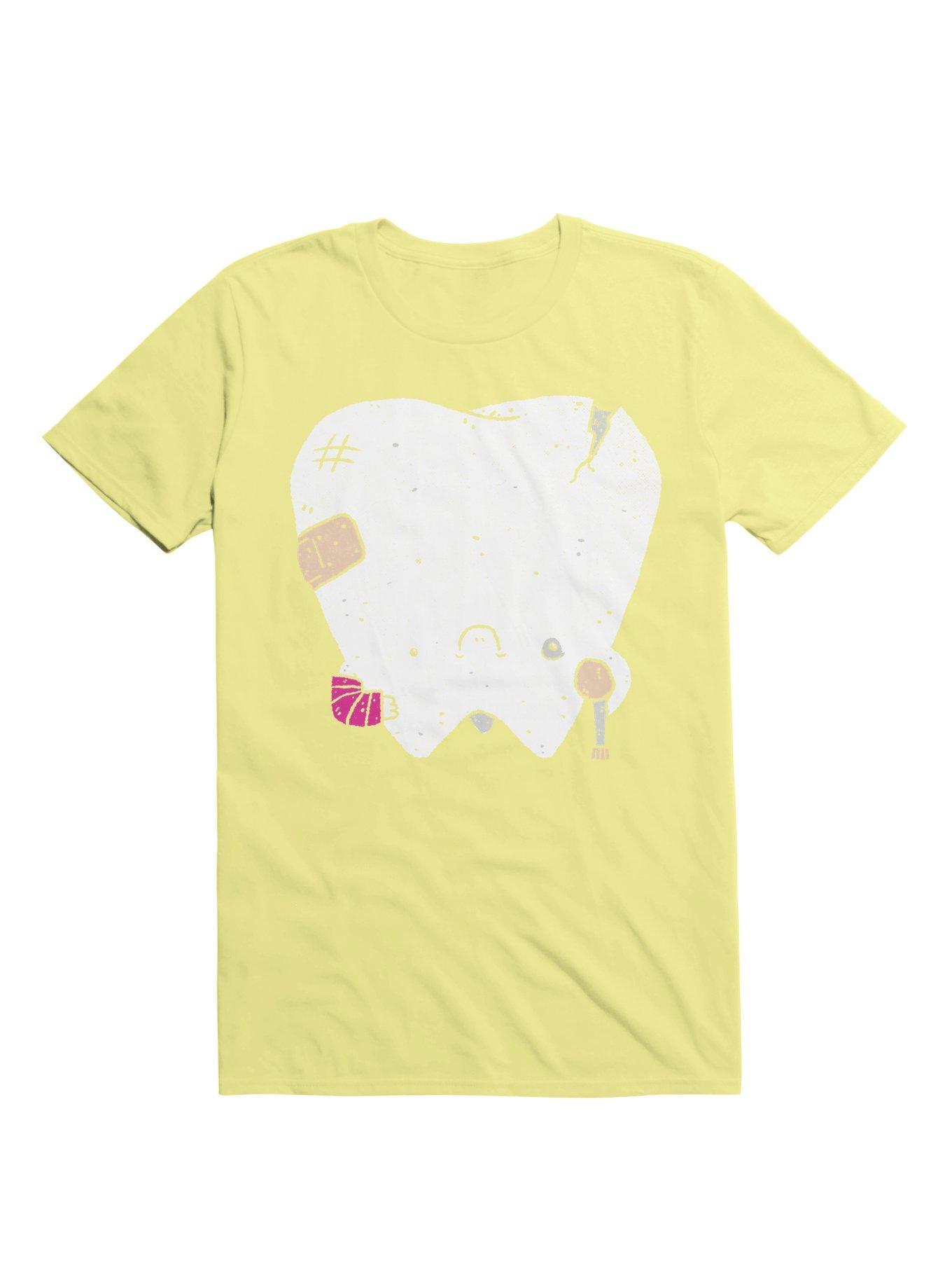 Toothache Sad Broken Tooth T-Shirt, CORN SILK, hi-res