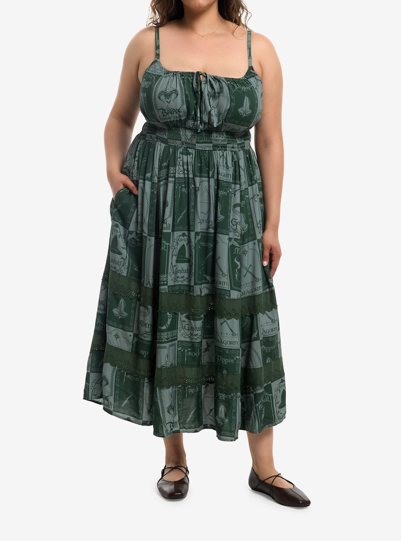 The Lord Of The Rings Patchwork Icons Midi Dress Plus Size, , hi-res