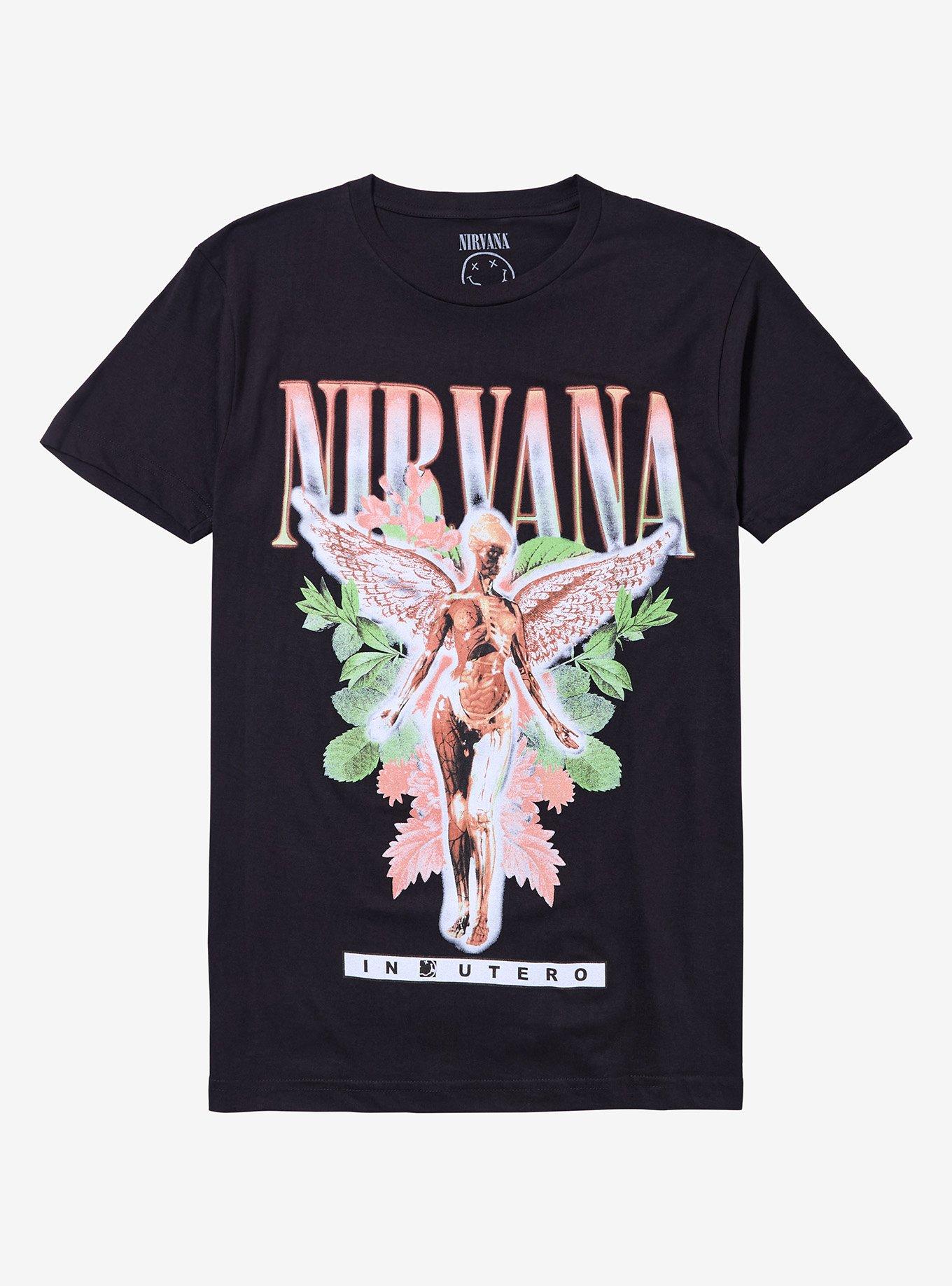 Nirvana In Utero Angel Flowers T-Shirt, , hi-res