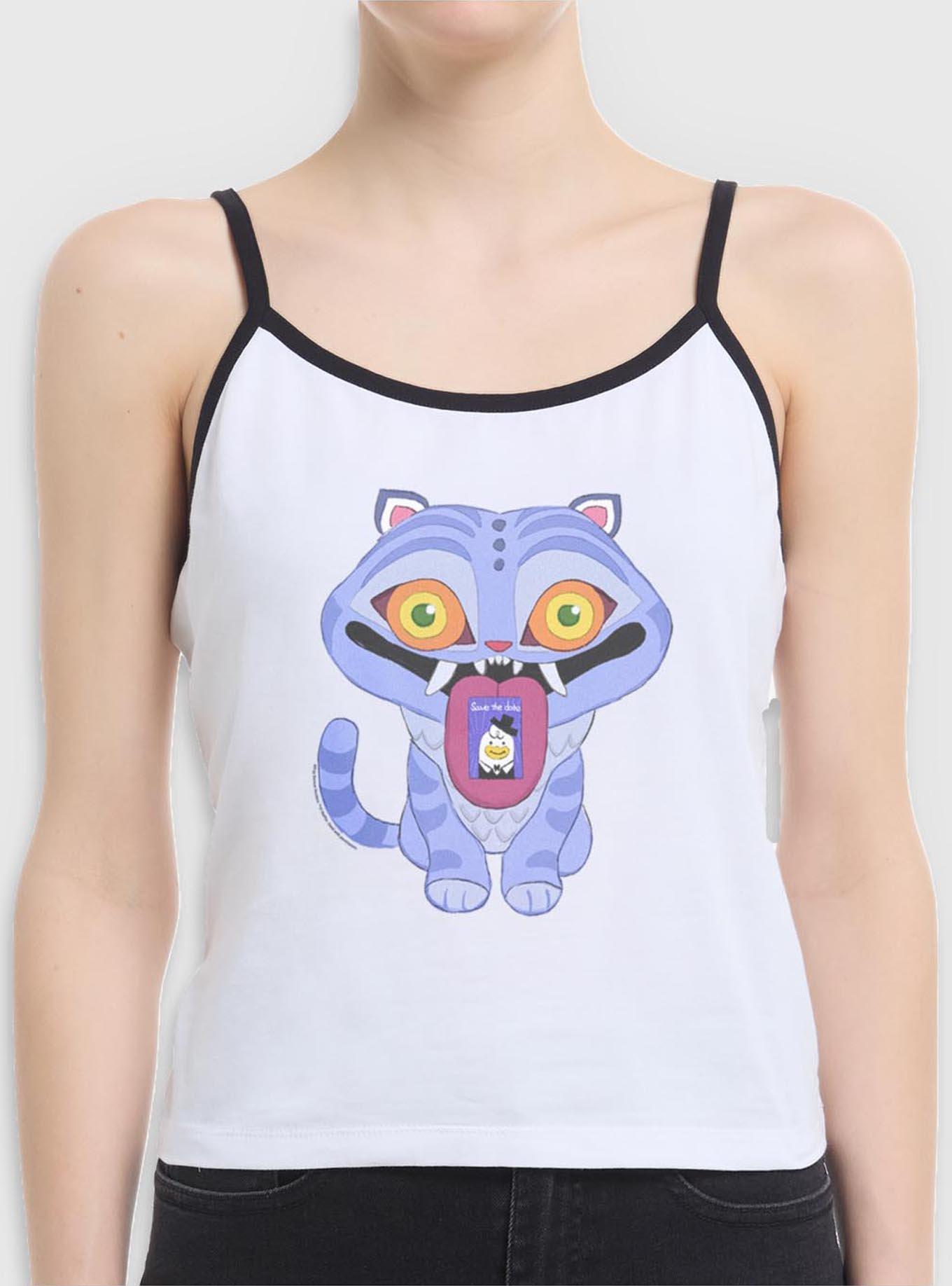 KPop Demon Hunters Chibi Derpy Tiger Save The Date Message Womens Cami, , hi-res
