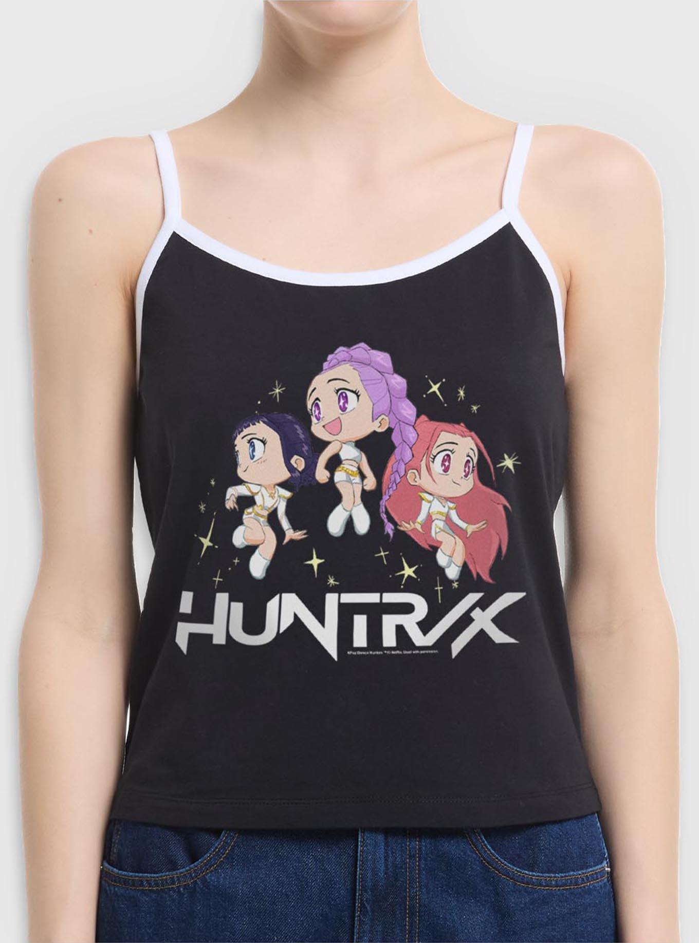 KPop Demon Hunters Chibi Huntrix Floating In Stars Womens Cami, BLACK, hi-res
