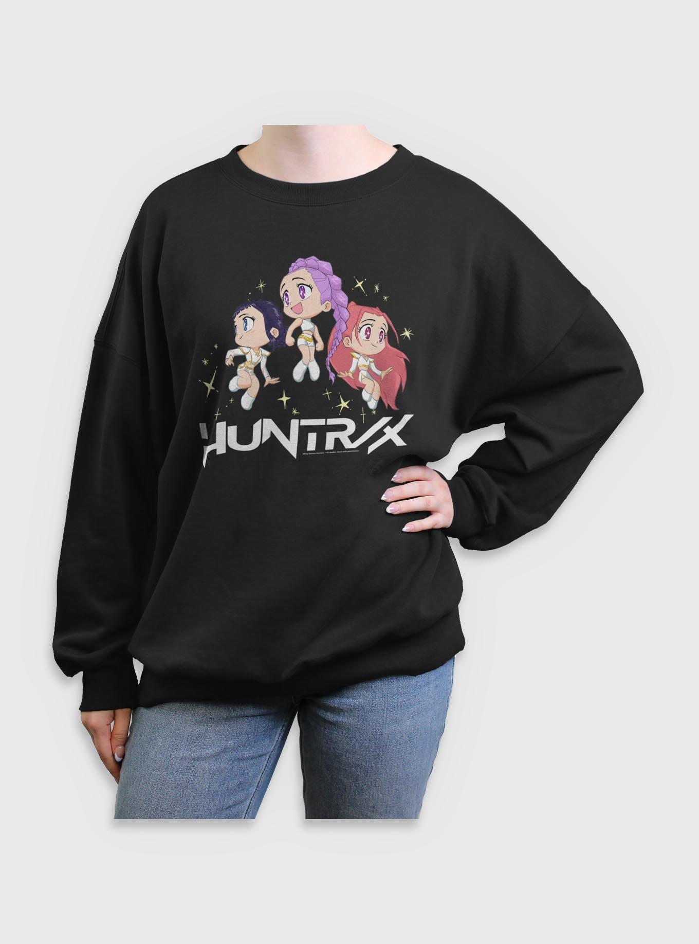KPop Demon Hunters Chibi Huntrix Floating In Stars Womens Oversized Sweatshirt, , hi-res