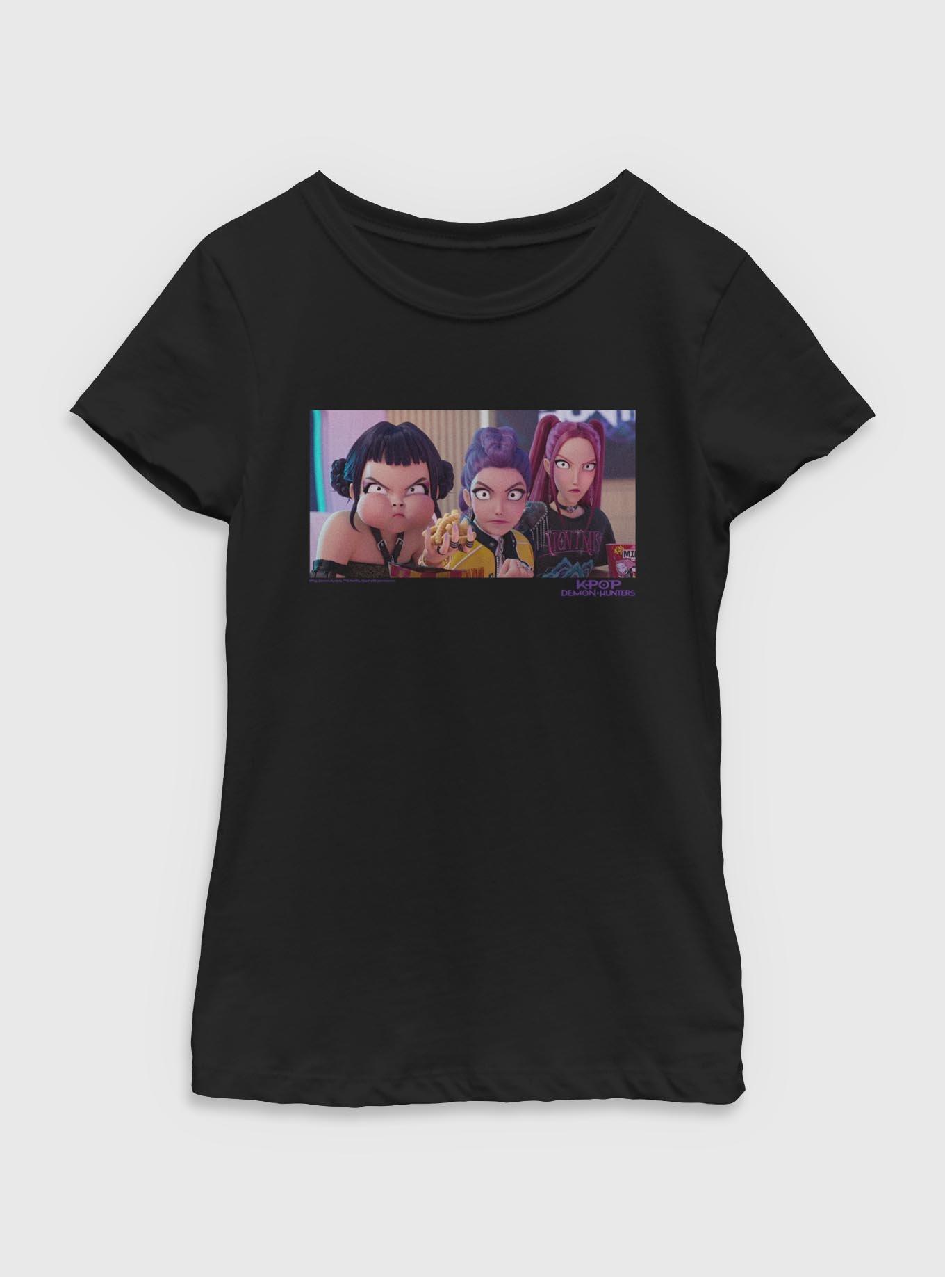 KPop Demon Hunters HUNTRX Angry Stares Youth Girls T-Shirt
