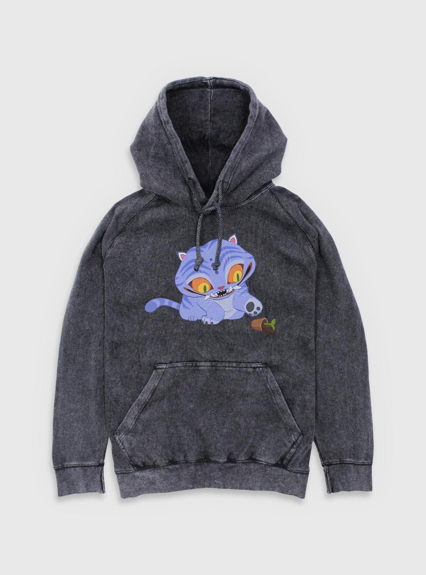 KPop Demon Hunters Chibi Derpy Tiger And Plant Mineral Wash Hoodie, , hi-res