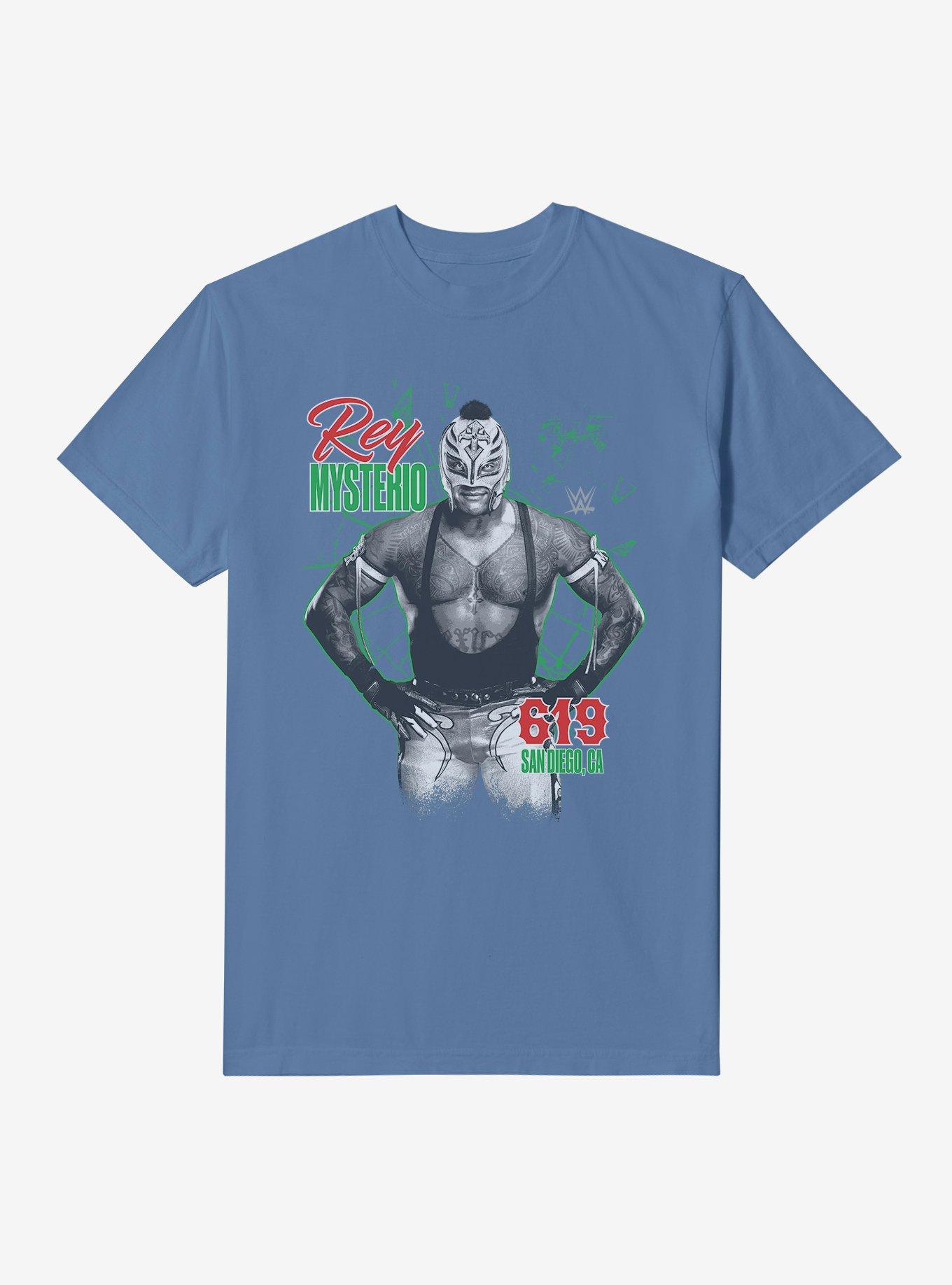 WWE Rey Mysterio 619 Portrait Garment Dye T-Shirt, BLUEJEAN, hi-res