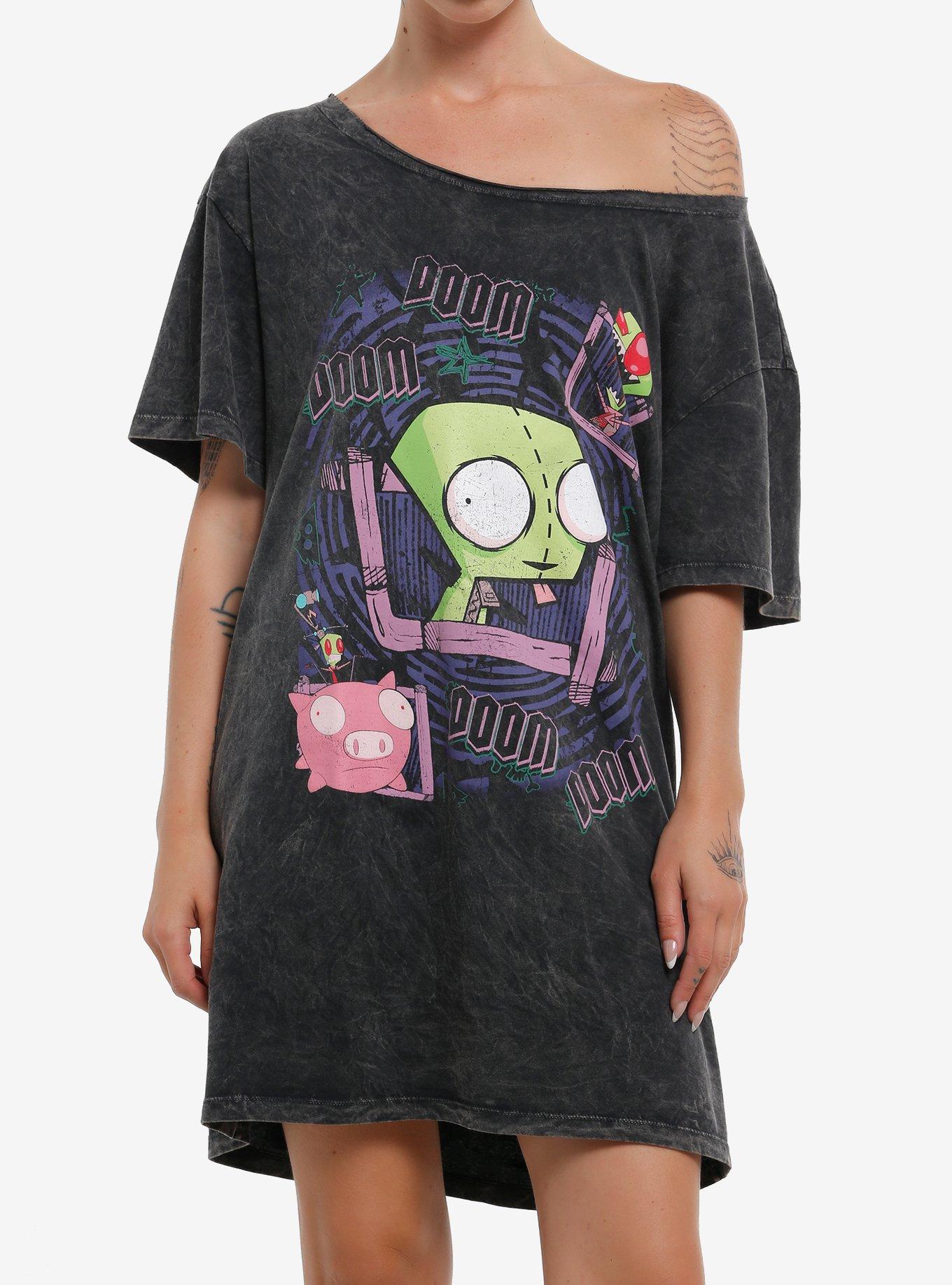 Invader Zim GIR Off-The-Shoulder T-Shirt Dress, , hi-res