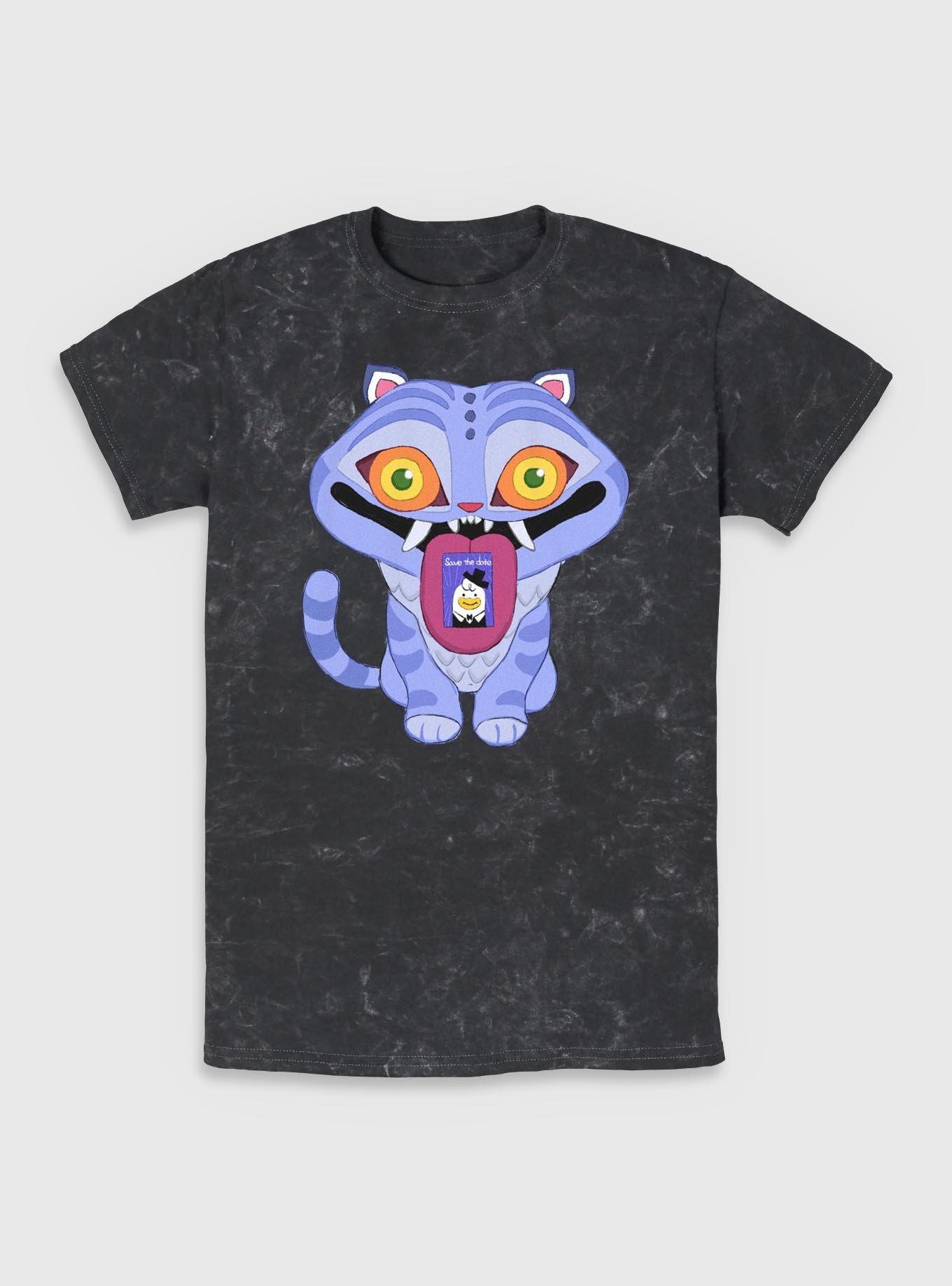 KPop Demon Hunters Chibi Derpy Tiger Save The Date Message Mineral Wash T-Shirt, , hi-res