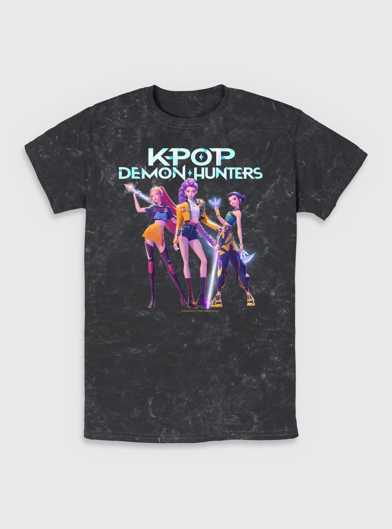 KPop Demon Hunters Huntrix Group  Mineral Wash T-Shirt, , hi-res