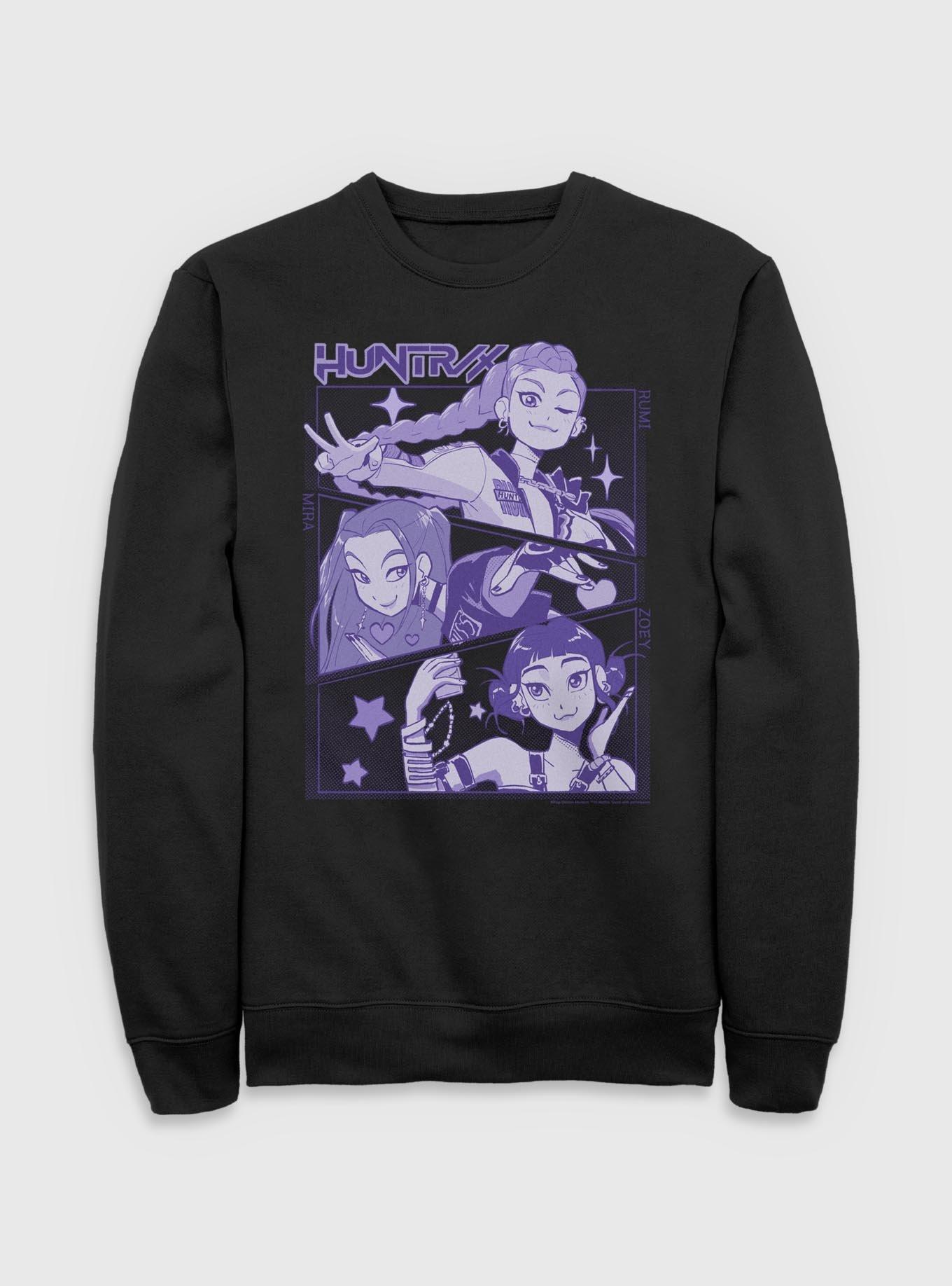 Sweat à Capuche KPop Demon Hunters Huntrix - Logo Pastel - Coupe Classique, Tissu 241 G - Produit Officiel Sous Licence