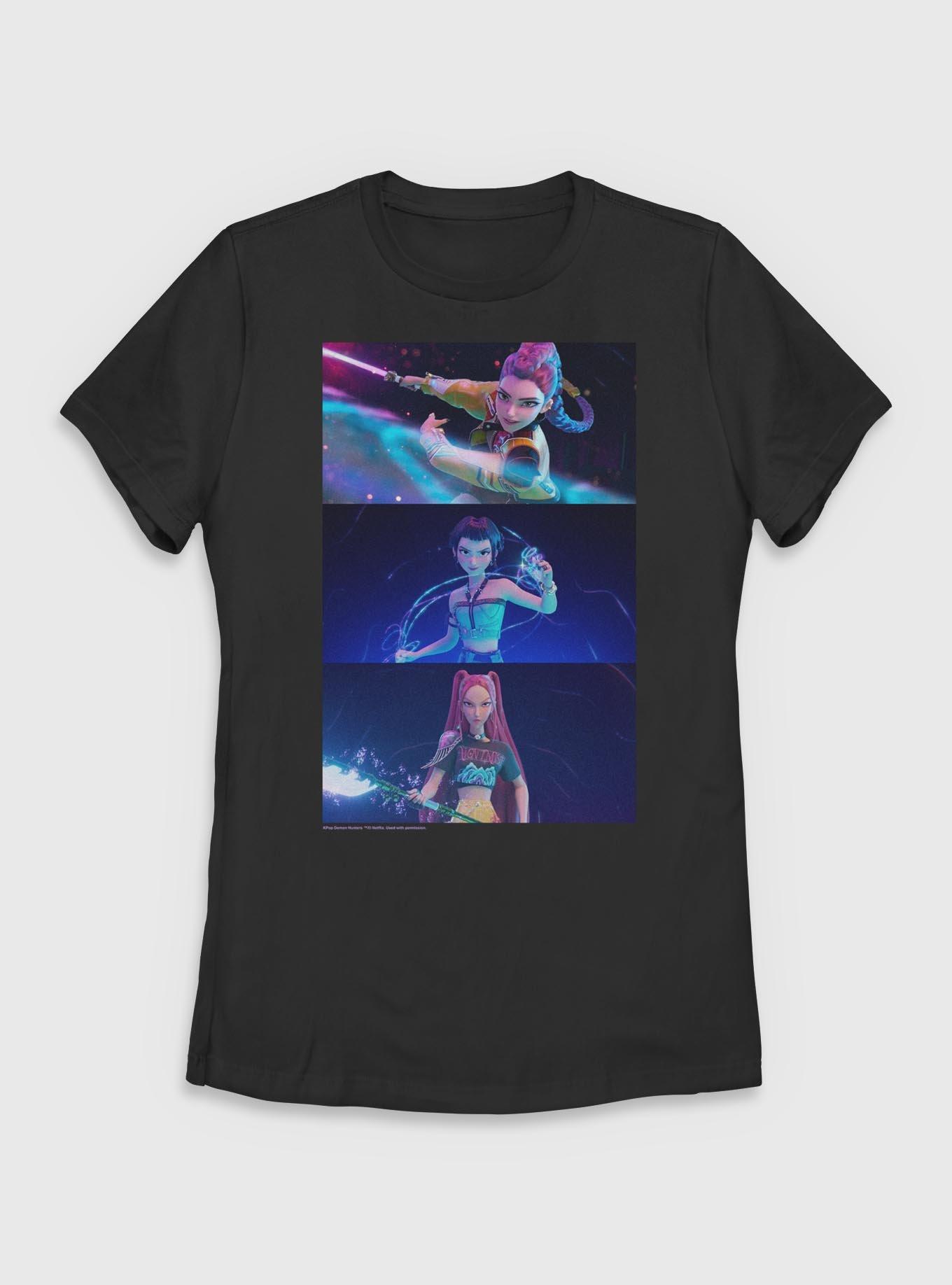 KPop Demon Hunters Huntrix Fight Scenes Womens T-Shirt, , hi-res