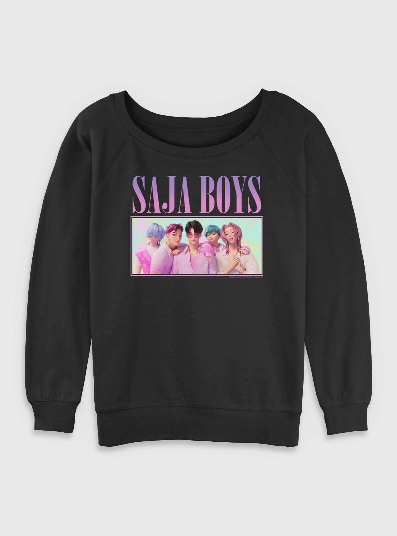 KPop Demon Hunters Saja Boys Group Womens Slouchy Sweatshirt, BLACK, hi-res