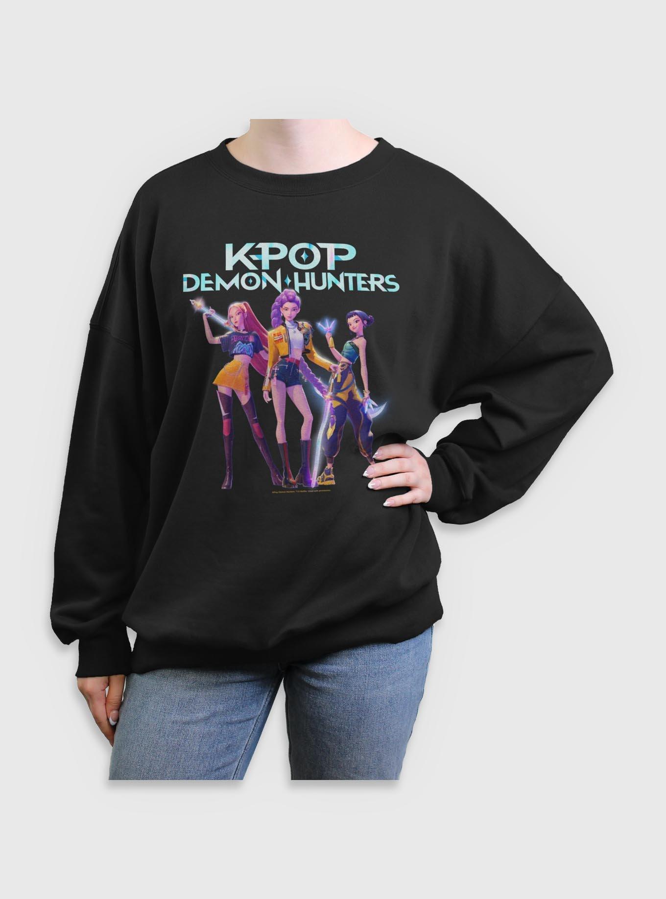 KPop Demon Hunters Huntrix Hero Group Girls Oversized Sweatshirt, , hi-res