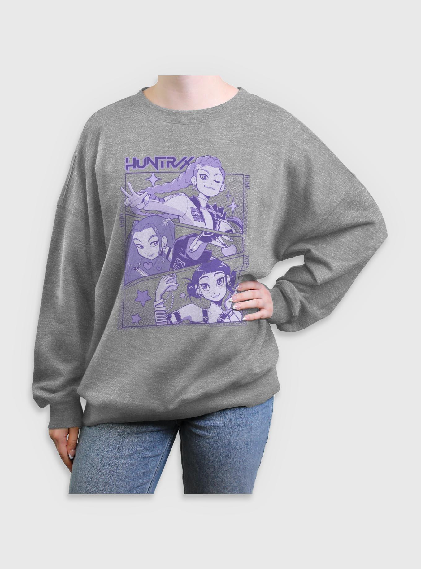 KPop Demon Hunters Huntrix Group Panels Girls Oversized Sweatshirt, , hi-res