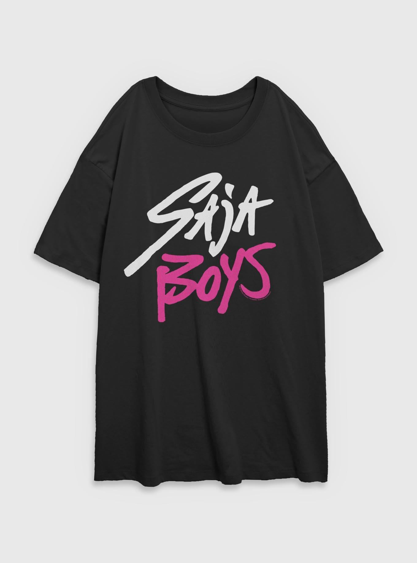KPop Demon Hunters Saja Boys Logo Girls Oversized T-Shirt, BLACK, hi-res