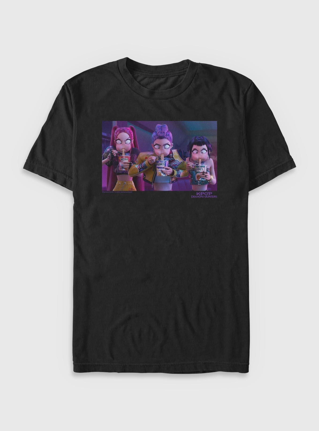 KPop Demon Hunters Huntrix Eating T-Shirt, BLACK, hi-res
