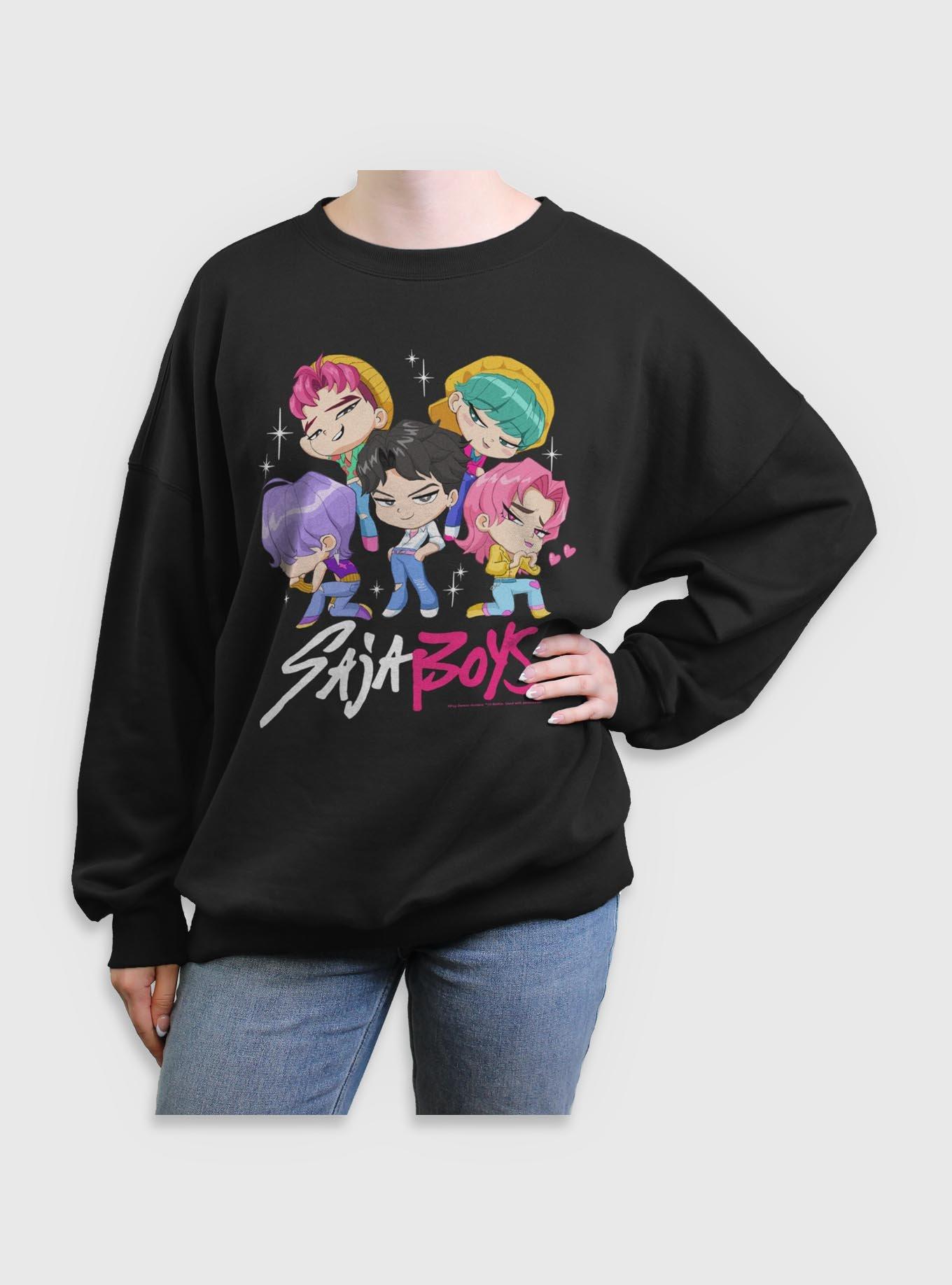 KPop Demon Hunters Saja Boys Chibi Group Girls Oversized Sweatshirt, , hi-res