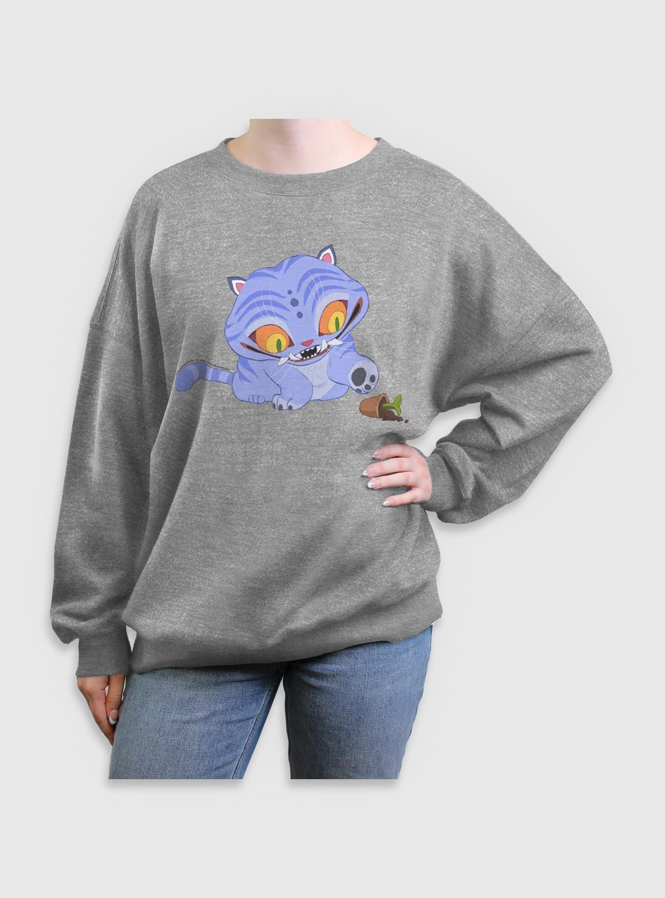 KPop Demon Hunters Chibi Derpy Tiger Girls Oversized Sweatshirt