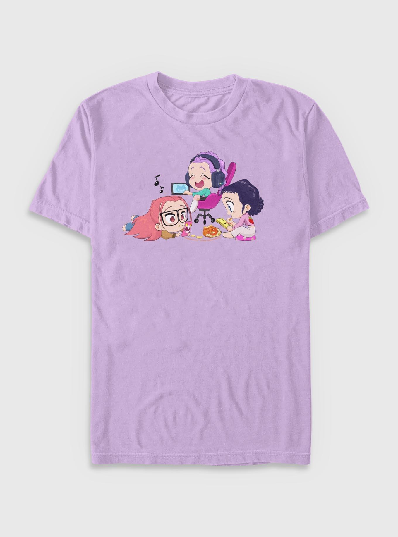 KPop Demon Hunters Chibi Huntrix Group Playing Garment Dye T-Shirt, , hi-res