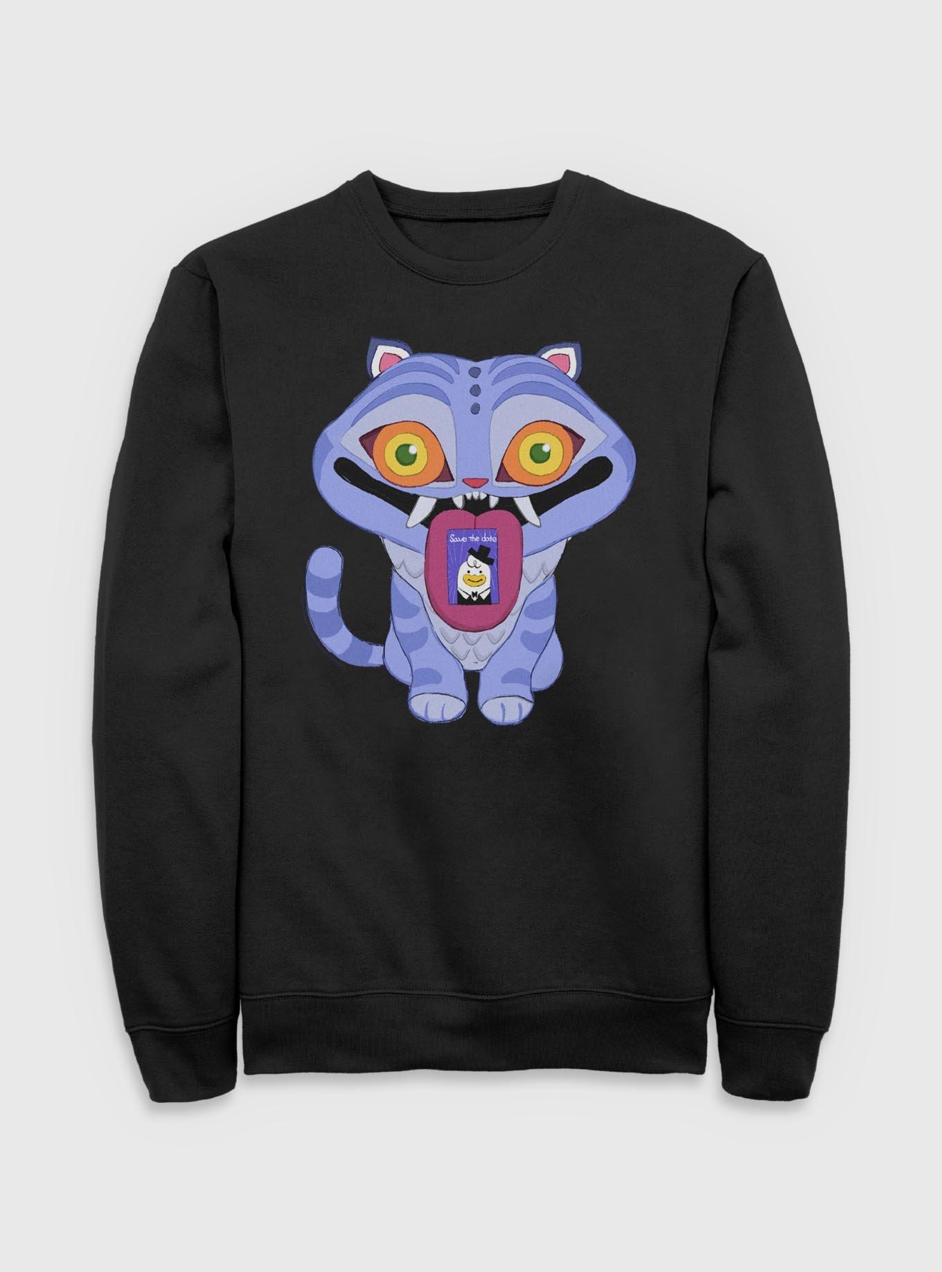 KPop Demon Hunters Chibi Derpy Save The Date Sweatshirt, BLACK, hi-res