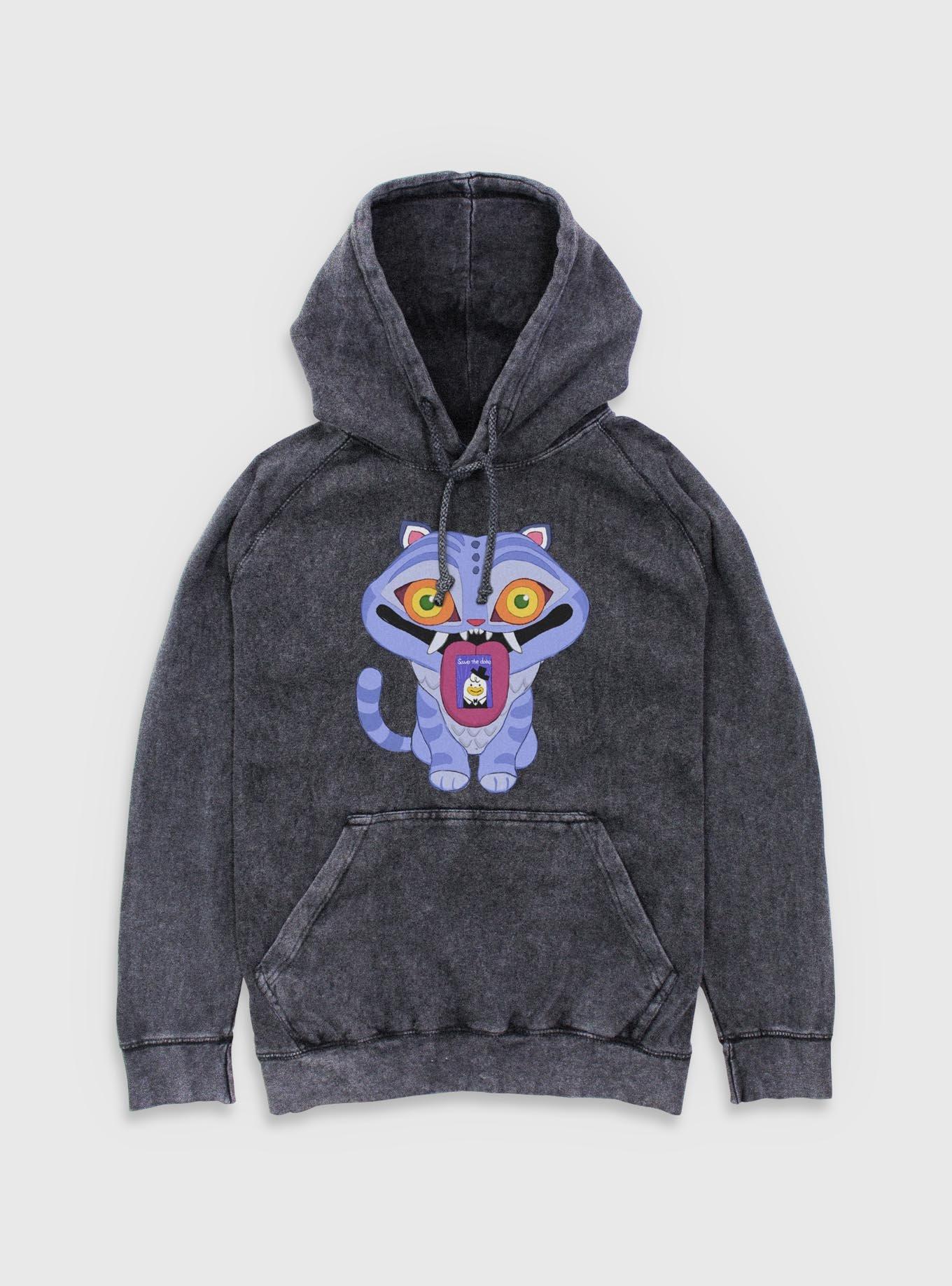 KPop Demon Hunters Chibi Derpy Save The Date Mineral Wash Hoodie, BLACK, hi-res