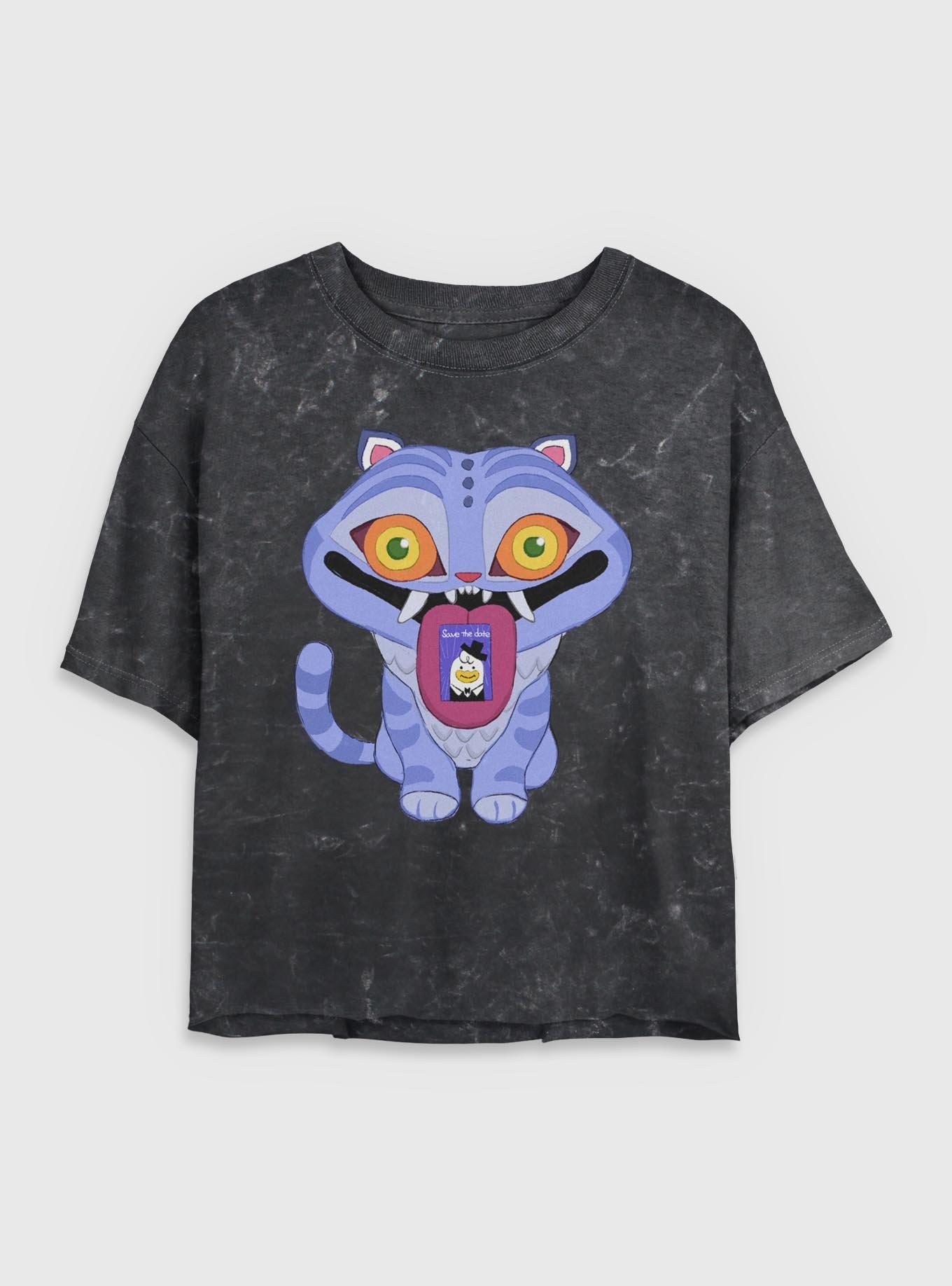 KPop Demon Hunters Chibi Derpy Save The Date Girls Mineral Wash Crop T-Shirt, , hi-res