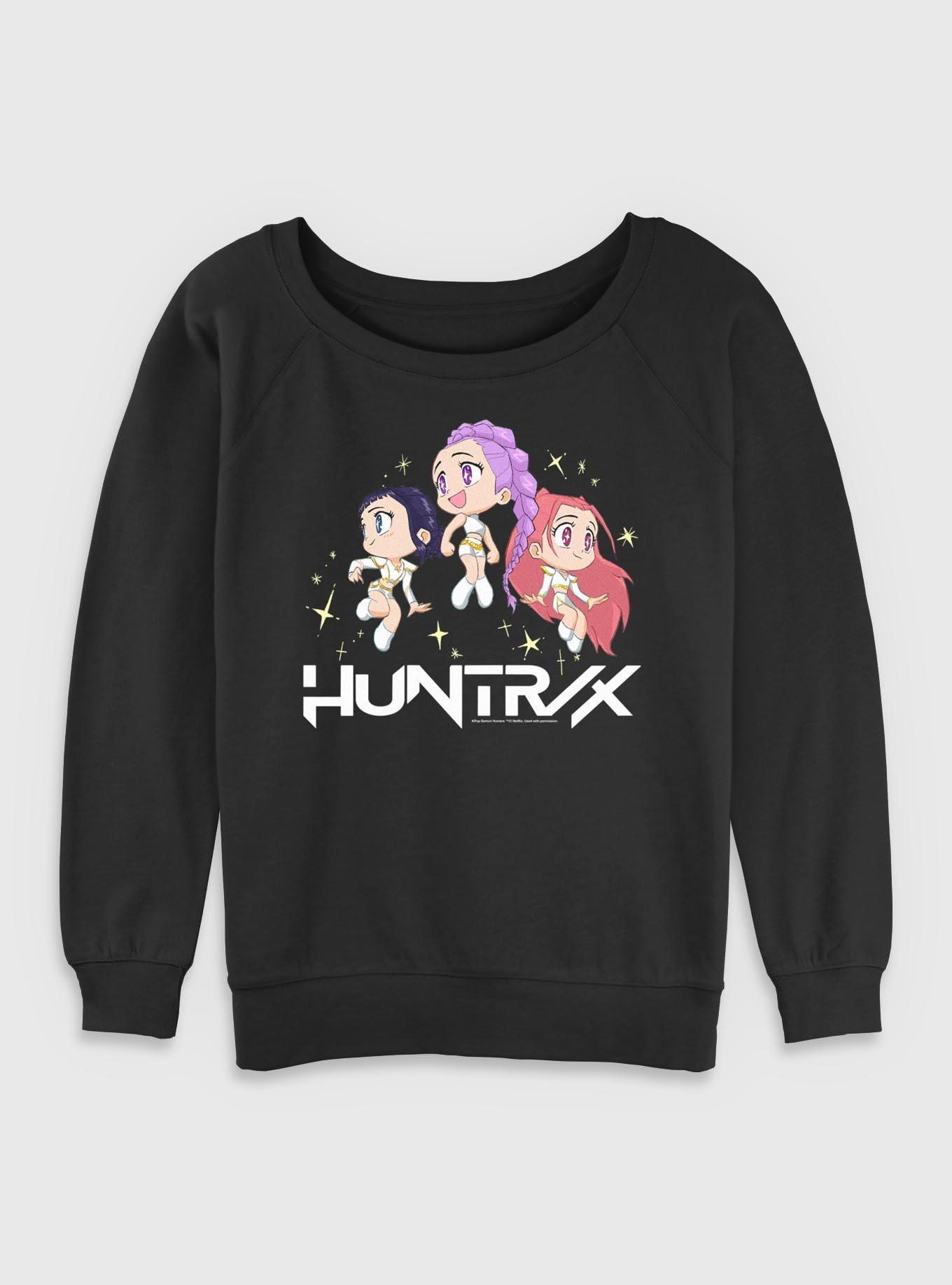 KPop Demon Hunters Chibi HUNTR/X Sparkles Girls Slouchy Sweatshirt