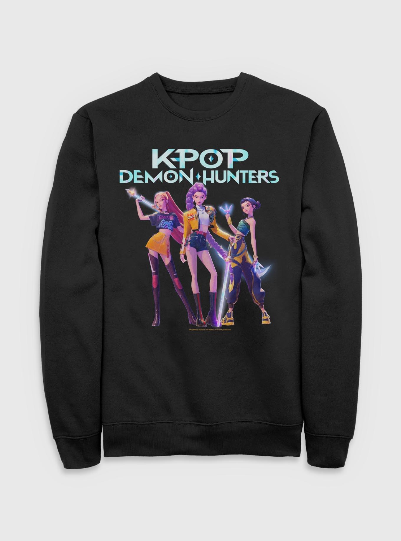 KPop Demon Hunters Huntrix Hero Group Sweatshirt, BLACK, hi-res