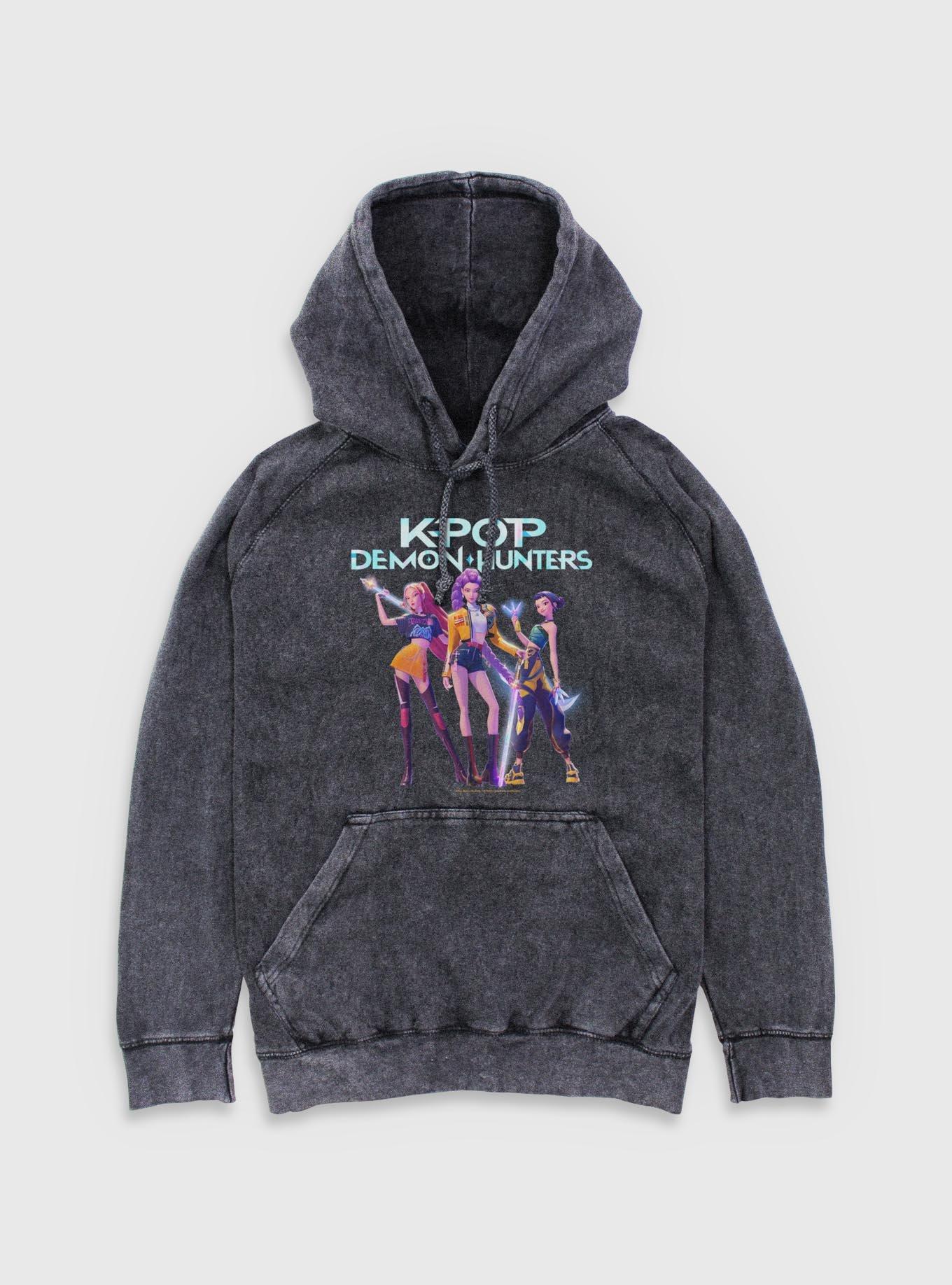 KPop Demon Hunters Huntrix Hero Group Mineral Wash Hoodie, , hi-res