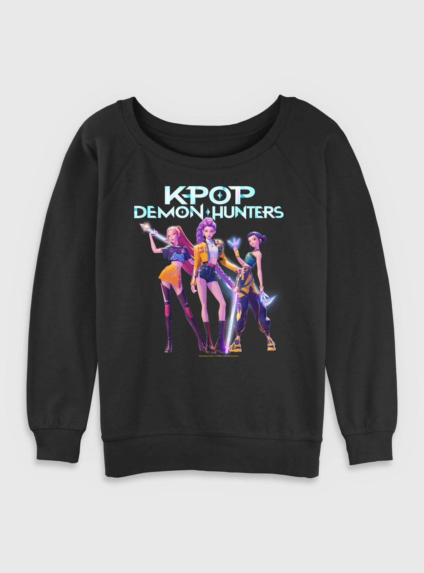 KPop Demon Hunters HUNTR/X Hero Group Girls Slouchy Sweatshirt