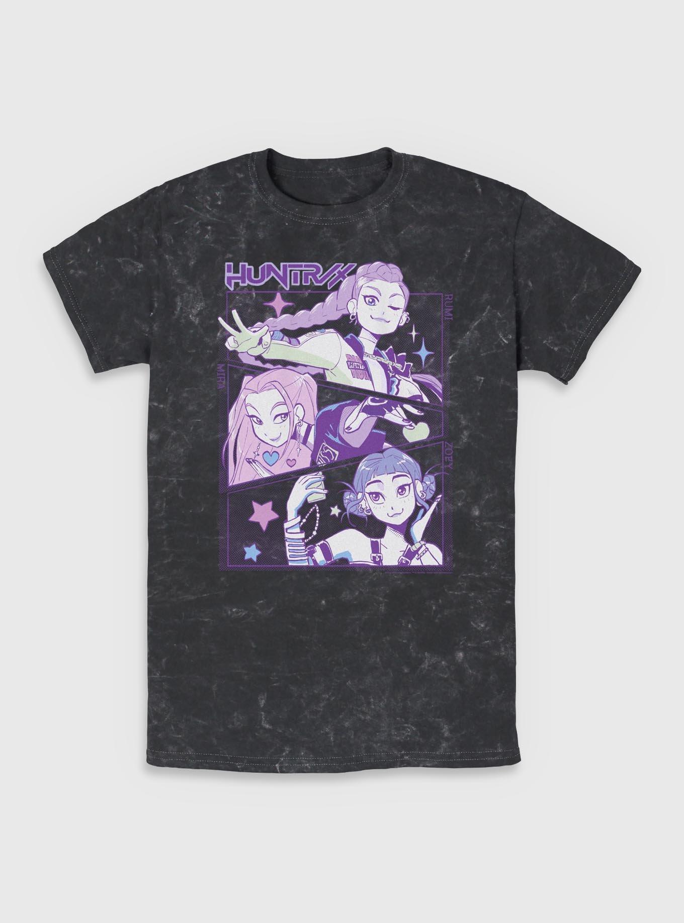 KPop Demon Hunters Huntrix Group Panels Mineral Wash T-Shirt, , hi-res