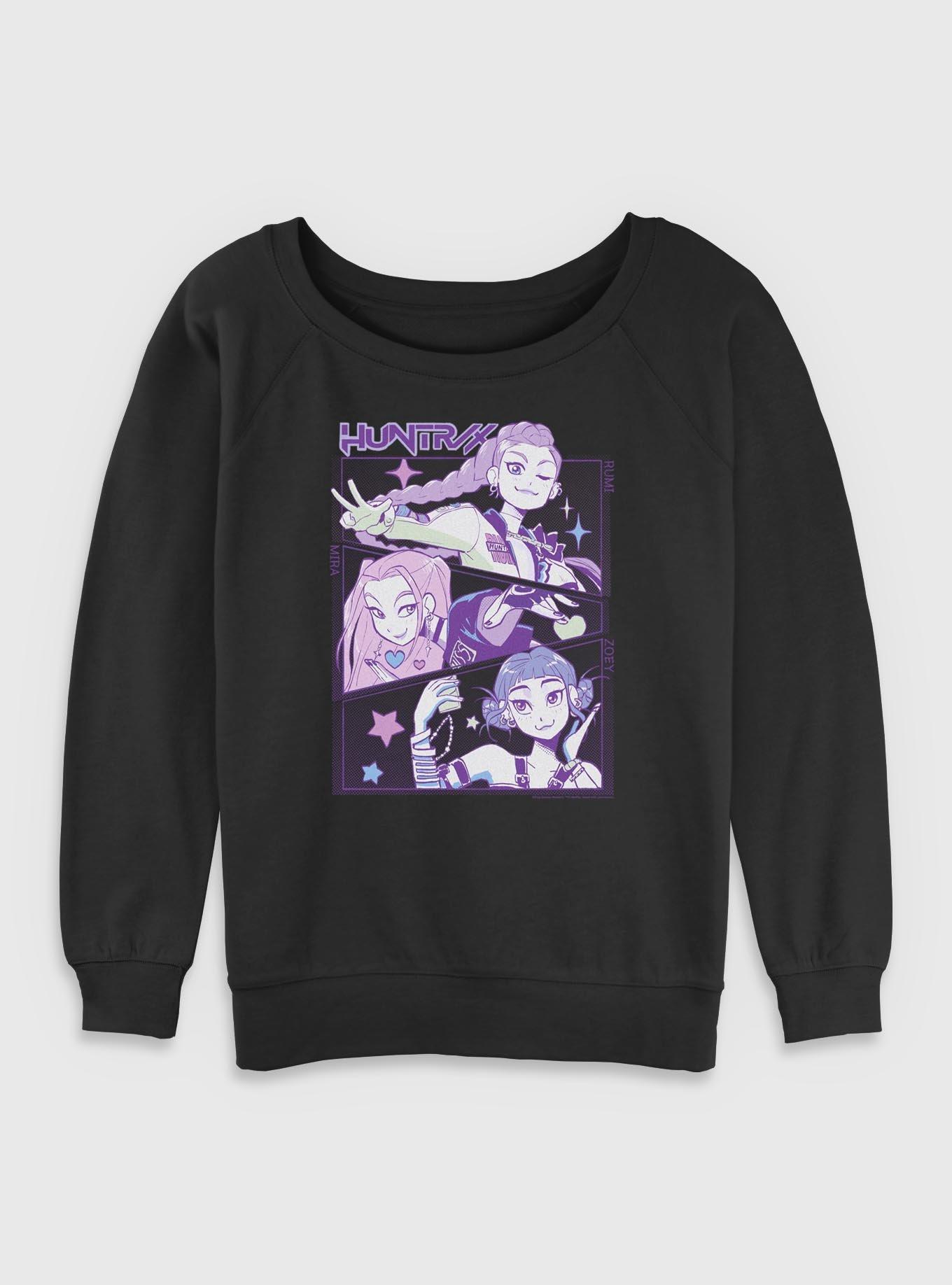 KPop Demon Hunters Huntrix Group Panels Girls Slouchy Sweatshirt, , hi-res