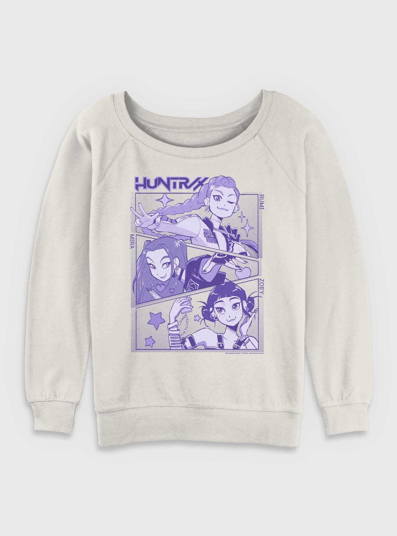 KPop Demon Hunters Huntrix Group Panels Girls Slouchy Sweatshirt, , hi-res