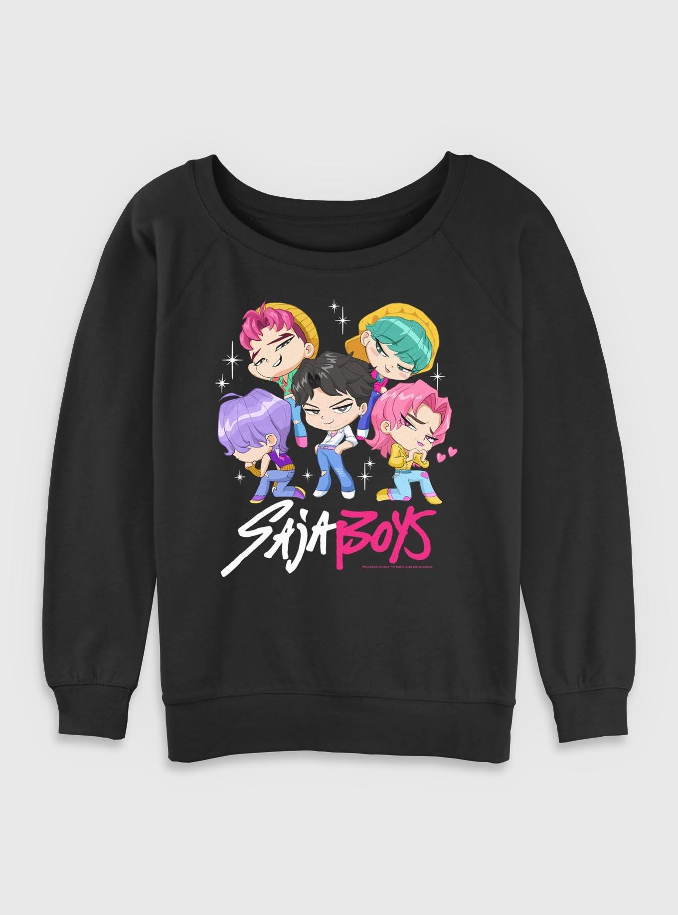 KPop Demon Hunters Saja Boys Chibi Group Girls Slouchy Sweatshirt, , hi-res